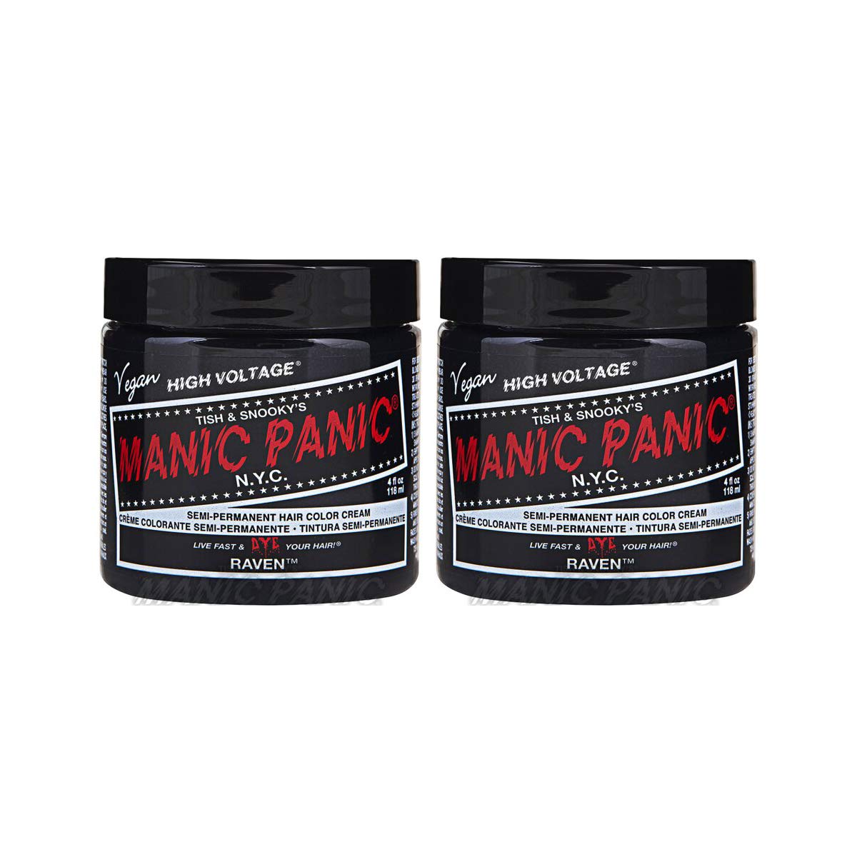 Manic Panic High Voltage? Classic Cream Formula Colour Hair Dye 118ml (Raven?) - 2 PACK