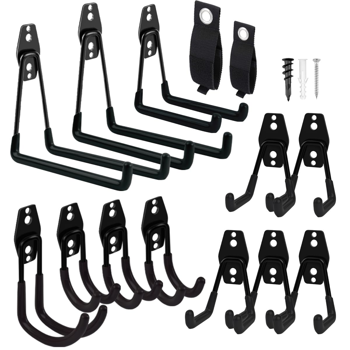 Remiawy Garage Hooks, 14 Pack Heavy Duty Garage Storage Hooks Steel Tool Hangers for Wall Mount Utility Hanger with Anti-Slip Coating for Garden