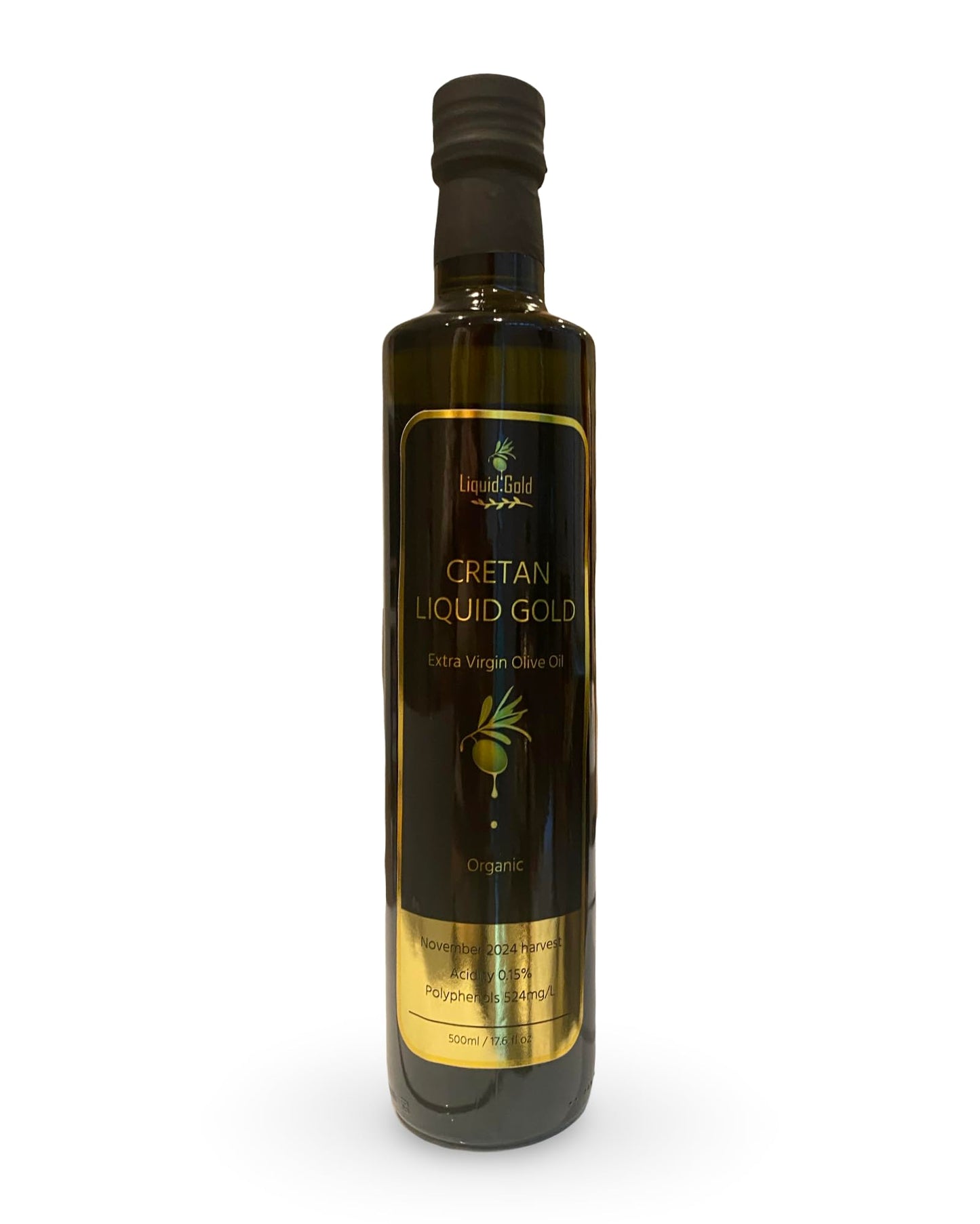 Cretan Liquid Gold Organic Extra Virgin Olive Oil from Crete Gourmet Chef Favourite ? Single-Estate Koroneiki ? Cold Extracted ? November Harvest -