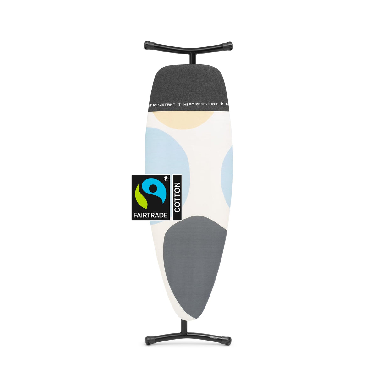 Brabantia - Ironing Board D - Integrated Steam Iron Rest - Adjustable Height with Transport Lock - Non-Slip Rubber Feet - Cotton Cover with Foam Layer