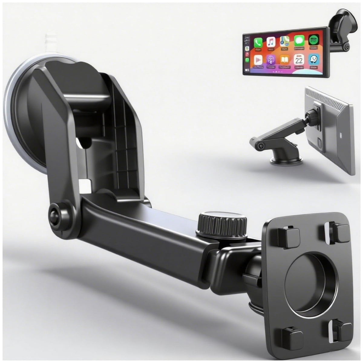 Epronic 360? Rotation Suction Cup Mount for Car Stereo, Portable Apple Carplay Display Holder Dashboard Replacement Mount Bracket for All Navigator