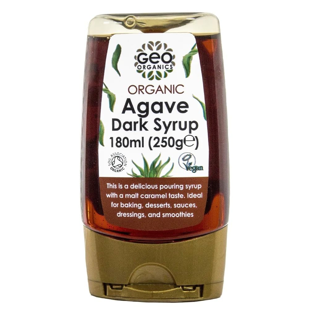 Geo Organics Dark Agave Syrup 250g (Pack of 6) | Organic Natural Sweetener for Dishes & Beverages | Mild Flavor | No Additives or Preservatives |
