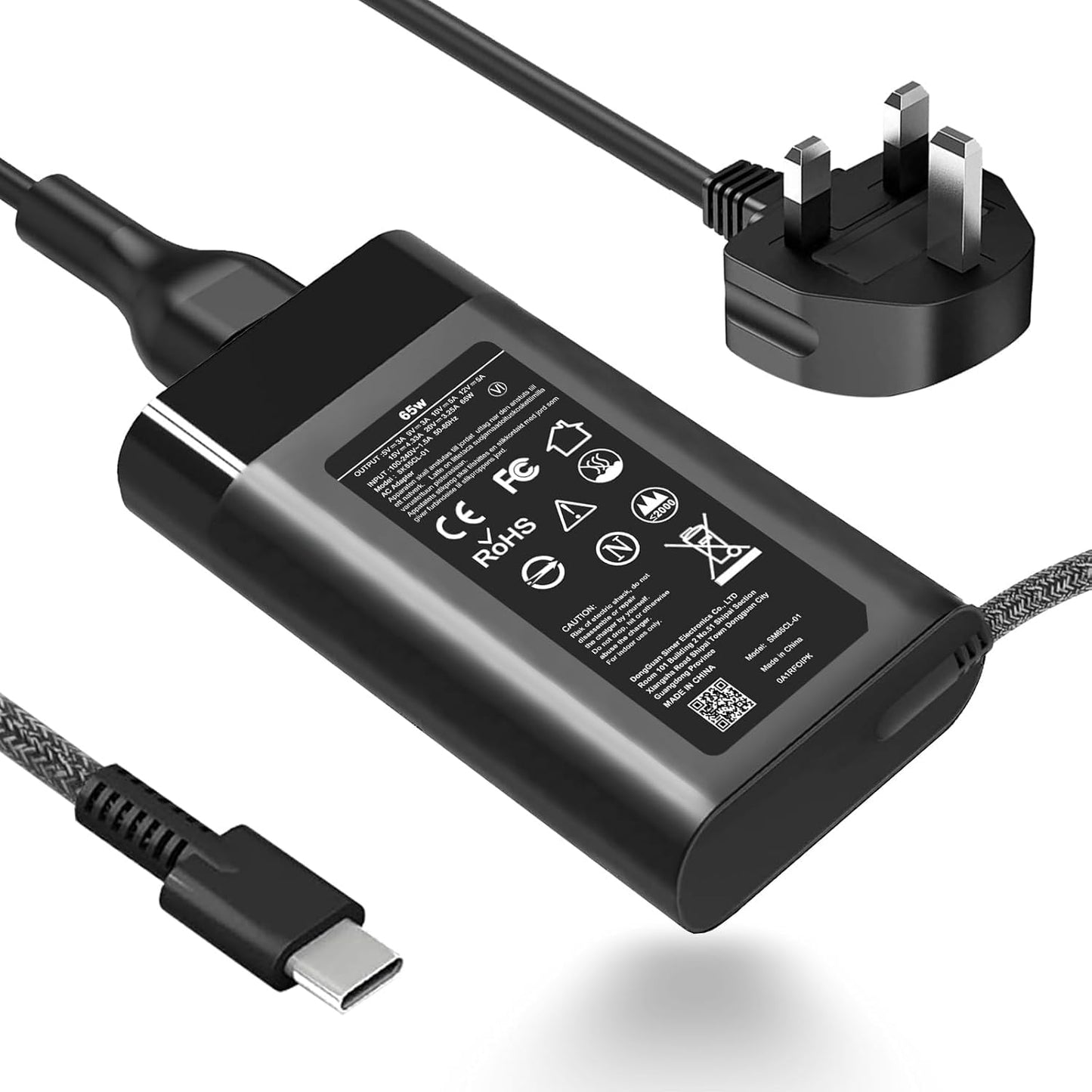 New Slim 65W USB C Laptop Charger Compatible with HP Spectre X360, Envy, EliteBook, Chromebook, Elite X2, ZBook Replacement Type C AC Adapter Travel