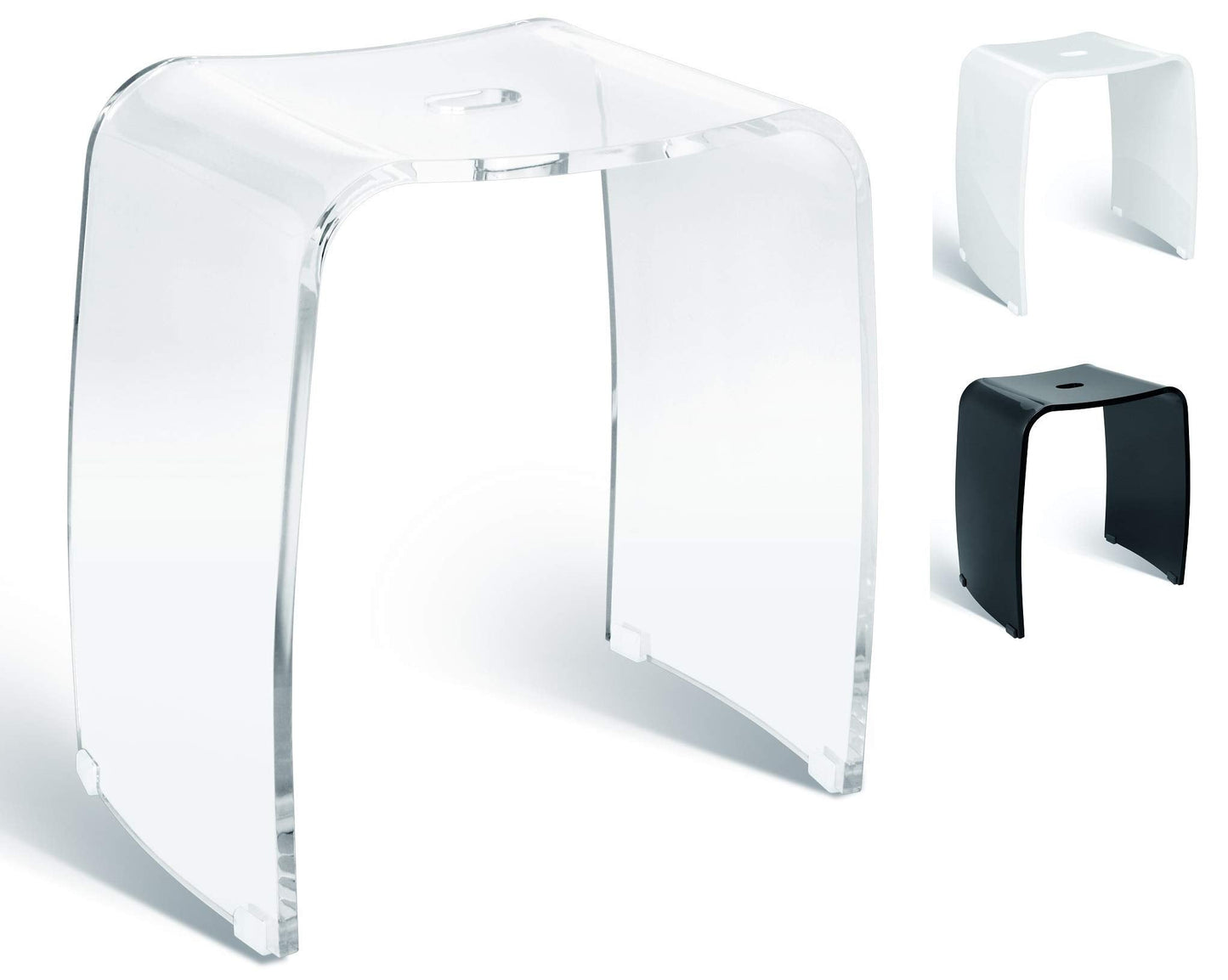 Libaro Shower Chair for Inside Showers - Clear Acrylic Bathroom Stool with 400 lb Capacity, Waterproof Bench for Bath-tub, Modern Portable Seat with