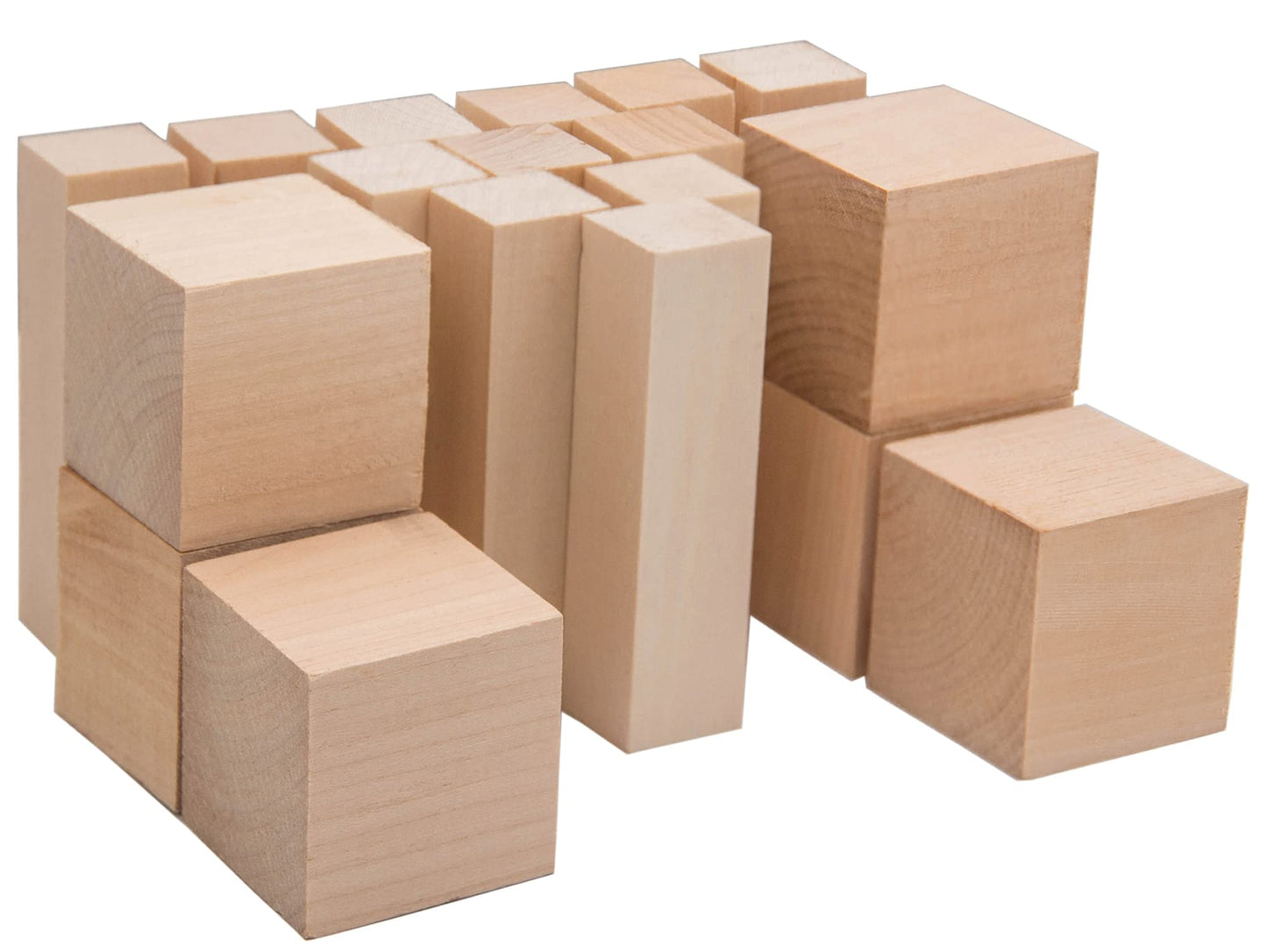 BeaverCraft Basswood Carving Blocks BW18 pcs Whittling Wood for Crafts - Soft Carving Wood - Basswood Kit 2 Different Sizes - Unfinished Wooden Blocks