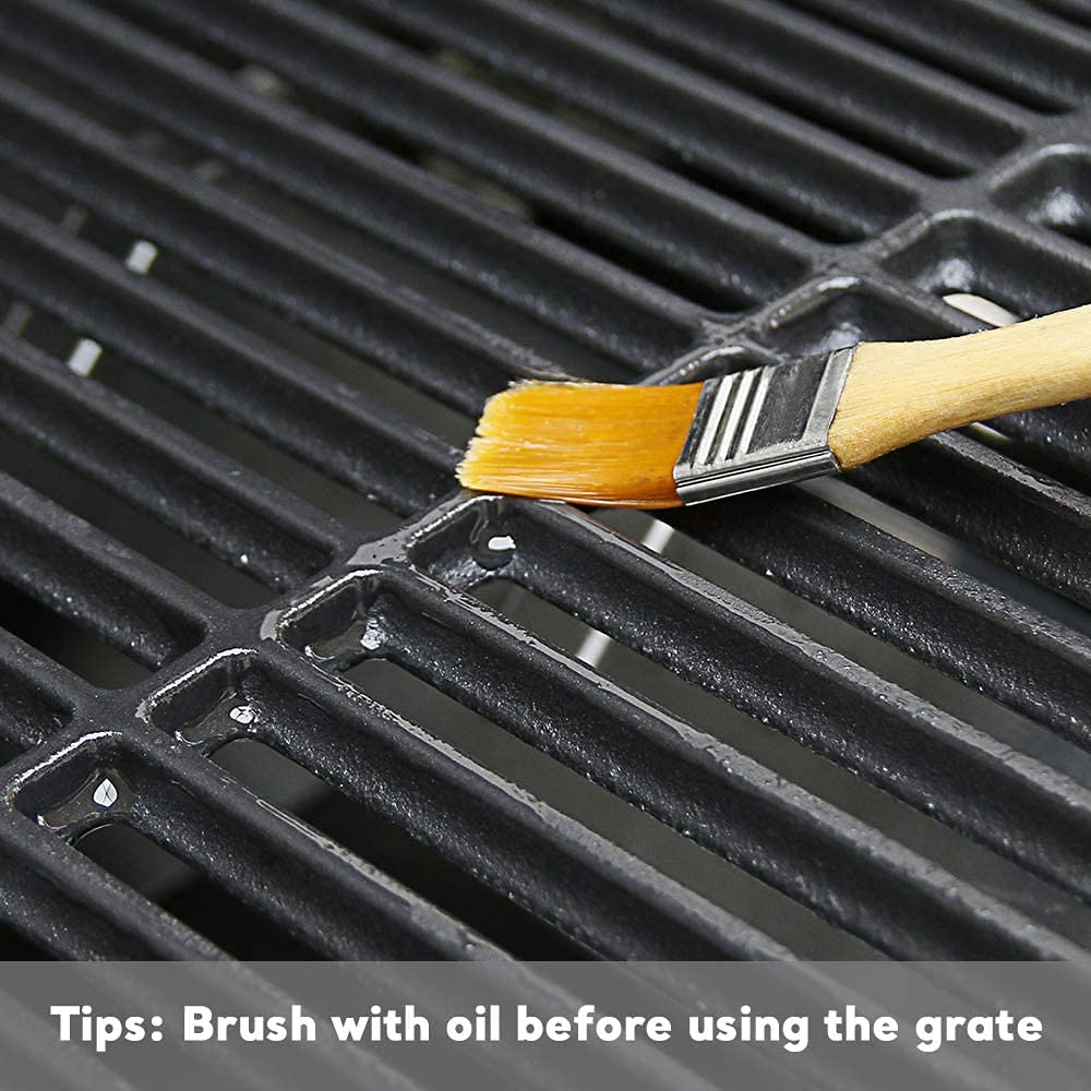 GFTIME 7522 38 x 28.6cm Cooking Grate for Weber Spirit E200 E210 S200 S210 Gas Grills with Side Burner Knobs, Cast Iron Grids for Genesis Silver A,