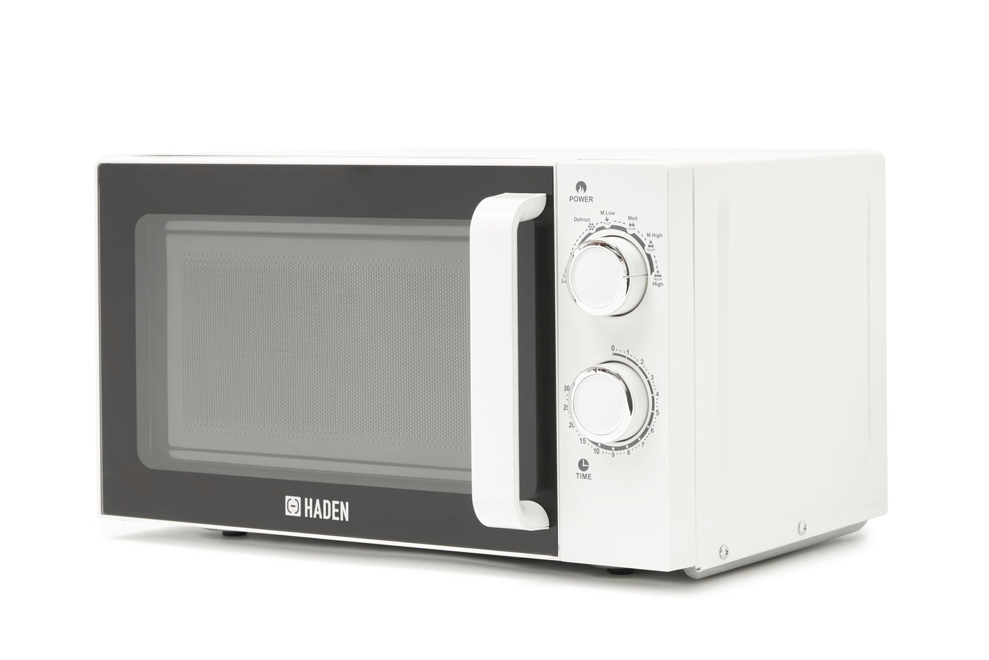 Haden 20L White Microwave - 800W Compact Countertop Microwave Oven with 6 Power Levels, 30-Min Timer & Defrost Function Perfect for Kitchens, Dorms,
