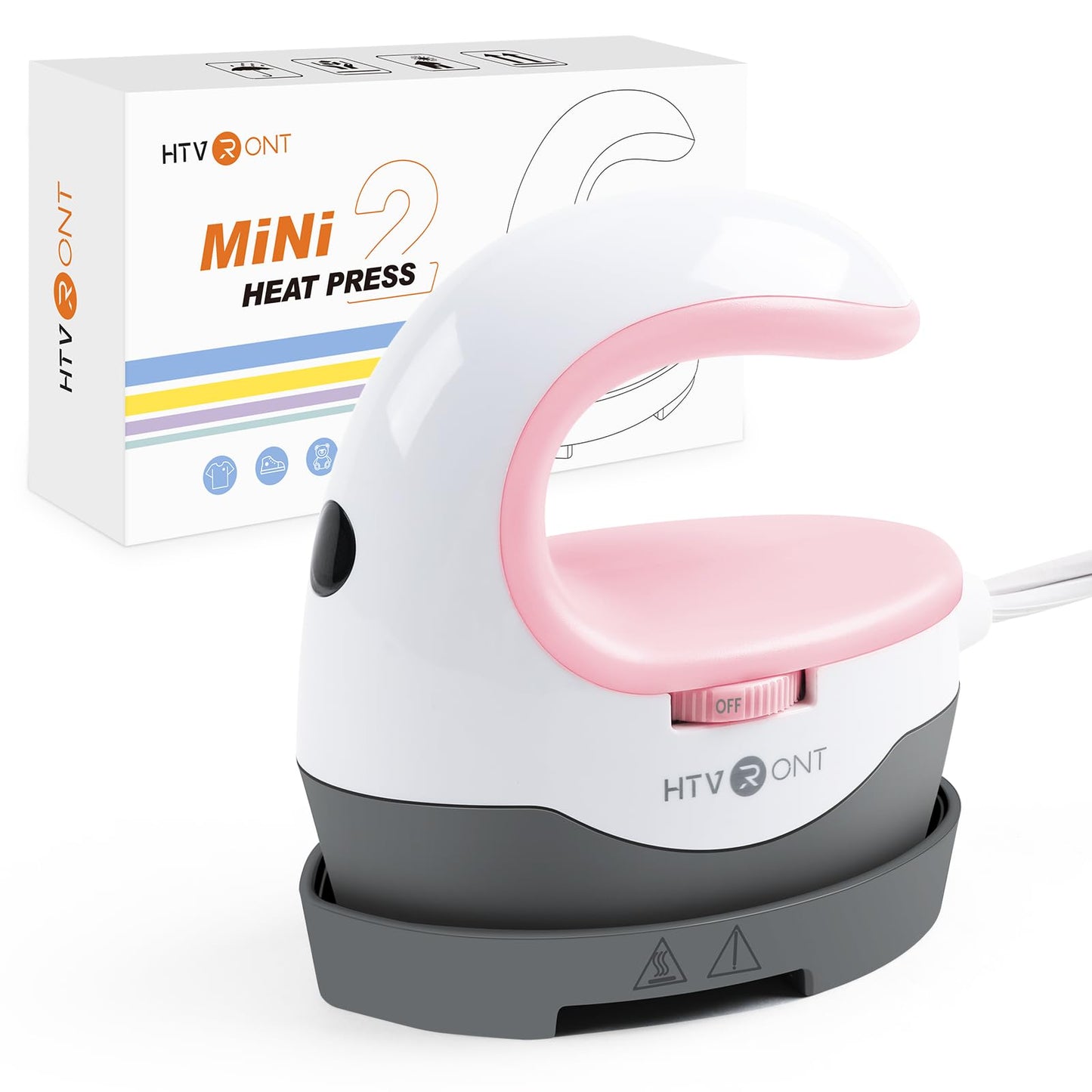 HTVRONT Mini Heat Press Machine - for DIY Heat Transfer Machine with Insulated Safety Base, Portable Heat Press for Iron On Vinyl, Tshirts, Crafts,