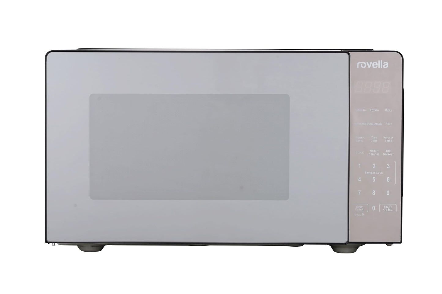 Rovella 23L Digital Microwave Oven 900W - Premium Black Mirror Finish, 11 Power Levels, 6 Auto Programmes, Touch Control Panel, Child Lock
