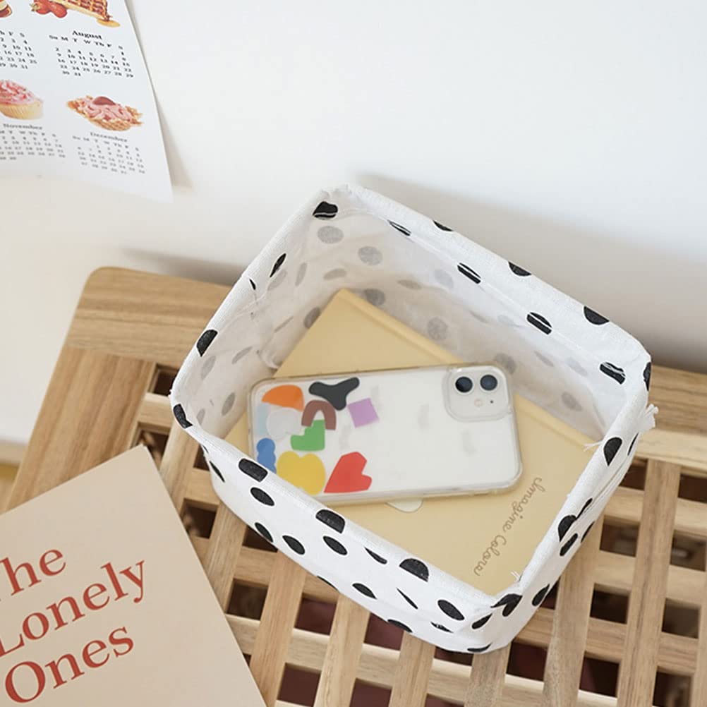 Lanjue 3 Pack Small Fabric Storage Baskets with Handles, 20 x 16 x 14 cm