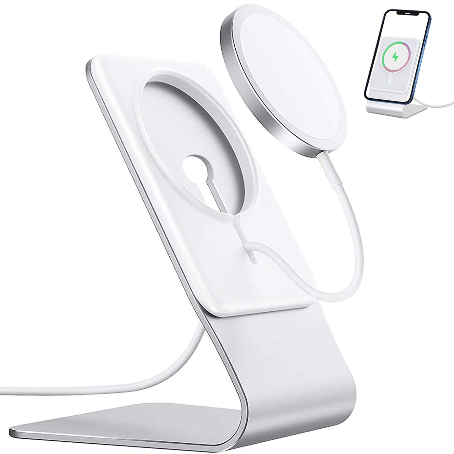 FULAIM Stand Compatible with Apple MagSafe Charger, Aluminum Desktop Stand Holder Dock, for iPhone 17/16/15/14/13/12, for Google Pixel 10 Serie (Not