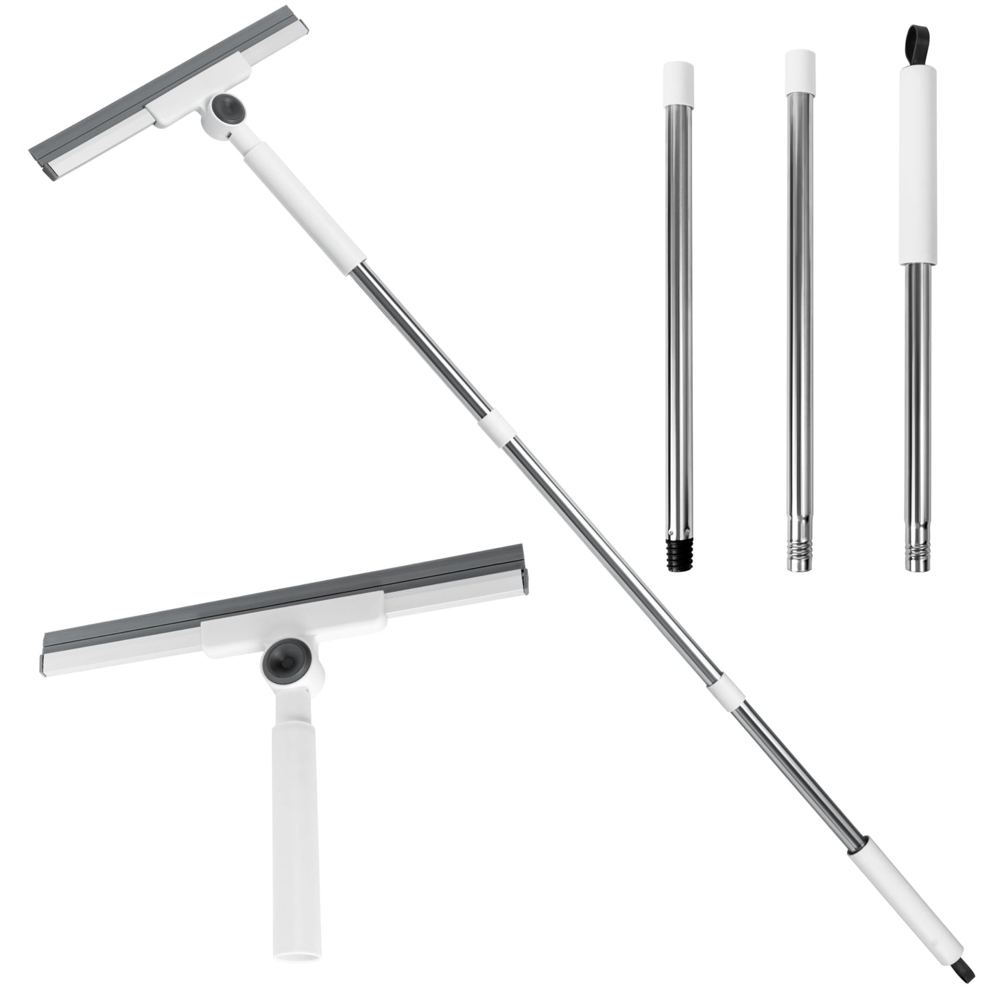 E1mity Telescopic Floor Squeegee Mop - Magic Broom with Detachable Silicone Head for Scrubbing Sweeping & Squeegee, Streak-Free, Hair-Removal Cleaning
