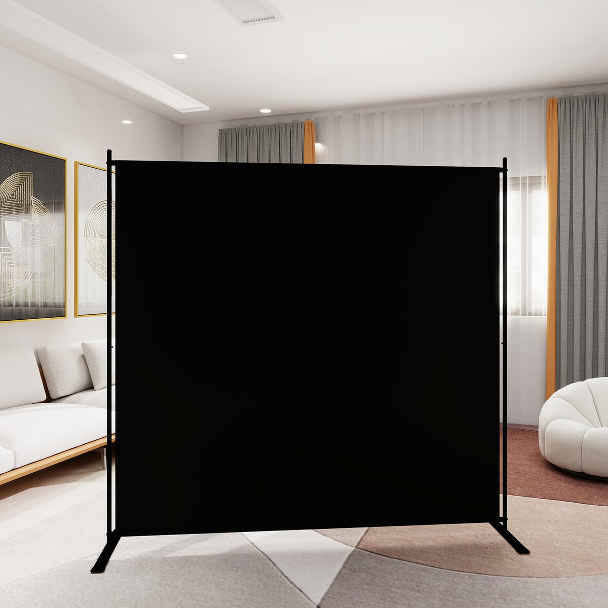 T&Jero 1-Panel Folding Room Divider, 6ft Tall Portable Privacy Screen Wall for Home and Office, Modern Freestanding Partition Separator for Bedroom,