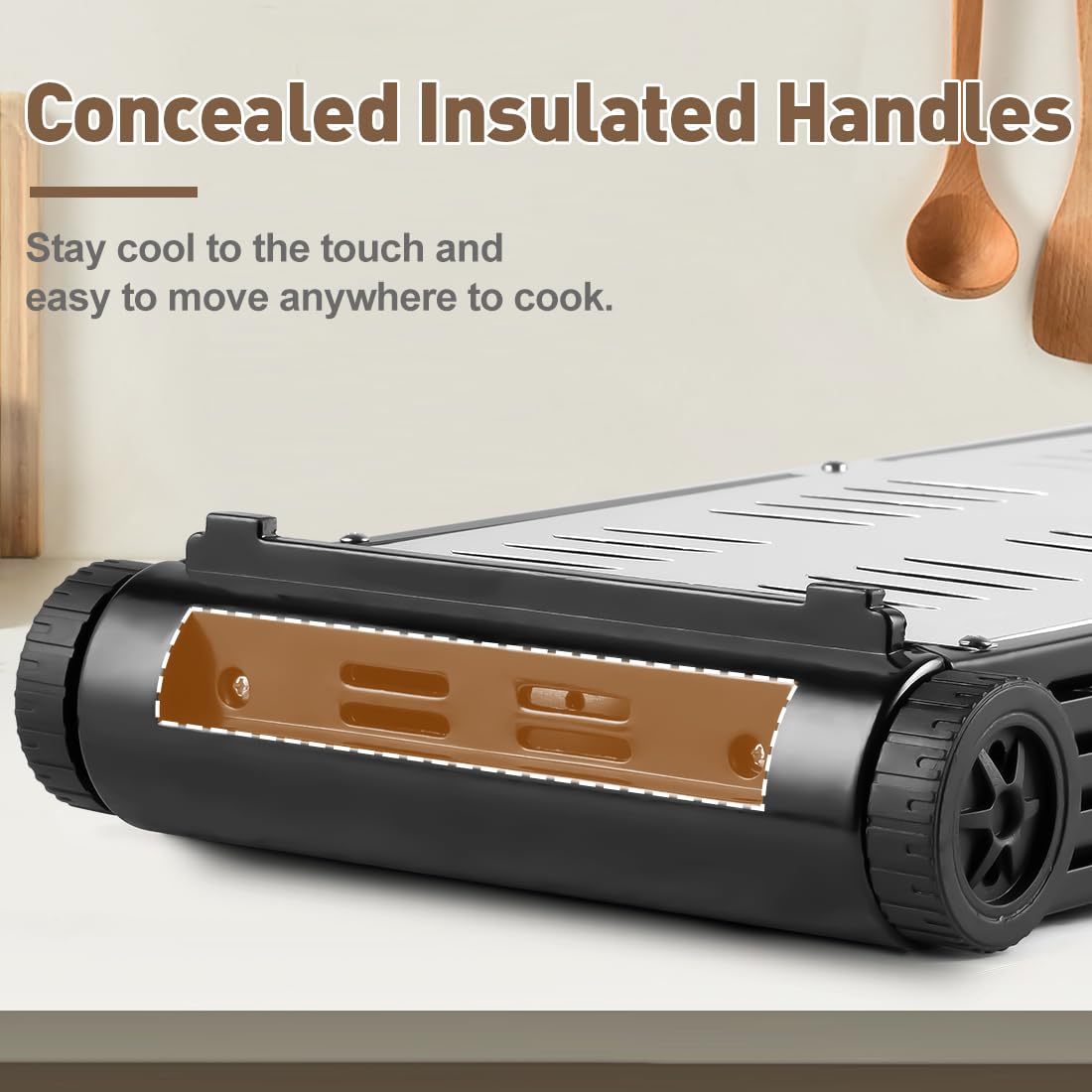 CUSIMAX Double Hobs with Concealed Handle, 2400W Electric Hob, Hot Plate for Cooking Portable Infrared Cooktop, Camping Hob, Dual Temperature