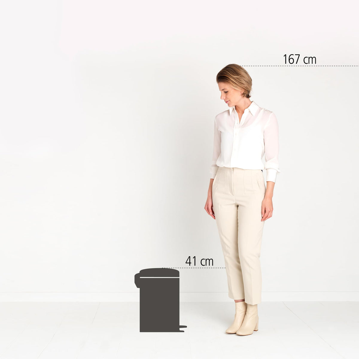 Brabantia 111969 Pedal Bin newIcon with Plastic Inner Bucket, 12 Litre - White