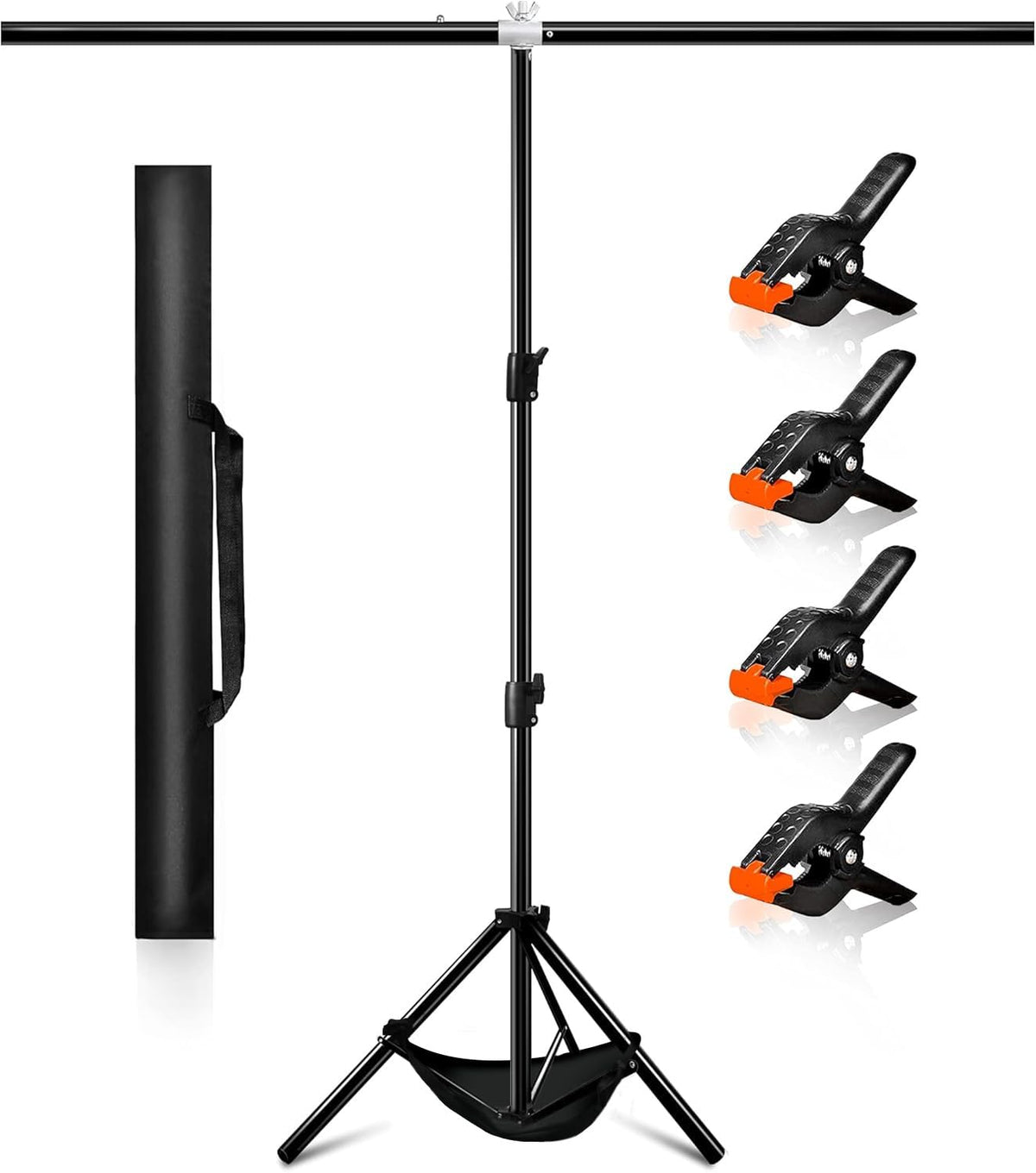 ManaPina Backdrop Stand Kit 5 x 6.5 ft Green Screen Stand Height Adjustable Portable Small 2 x 2 M Background Stand for Streaming, Zoom, YouTube,