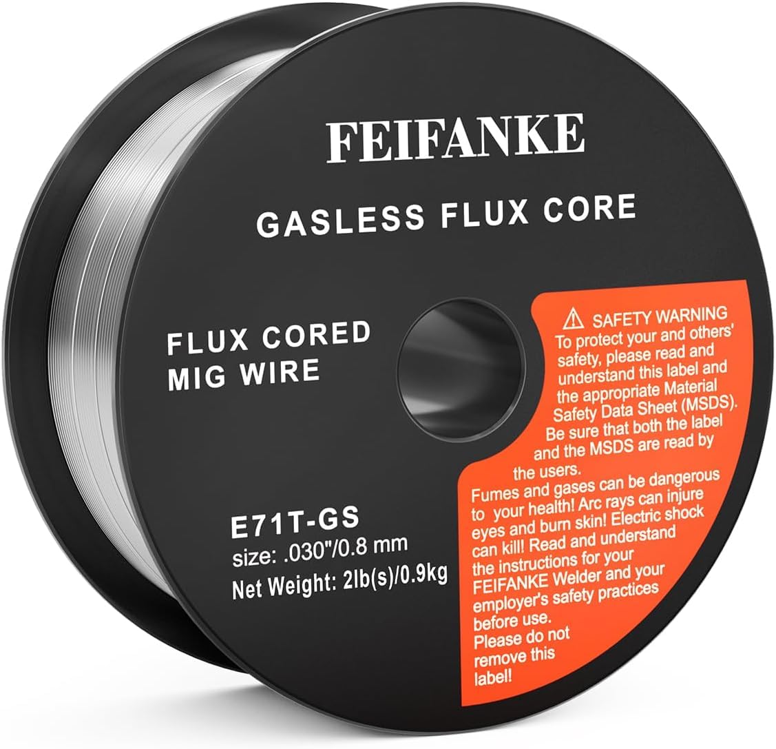 FEIFANKE Flux Core Welding Wire 0.8MM E71T-GS 1KG MIG Welding Wire Mild Steel Gasless Welding Wire Without Gas Self Shielded Stainless Steel Wire for