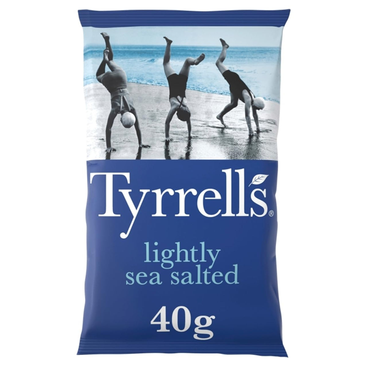 Tyrrells Crisps LIGHTLY SEA SALTED 40g (Multipack BOX of 24 Bags) - Hand-cooked & spun for an exquisite fresh taste. No artificial flavour, colours or