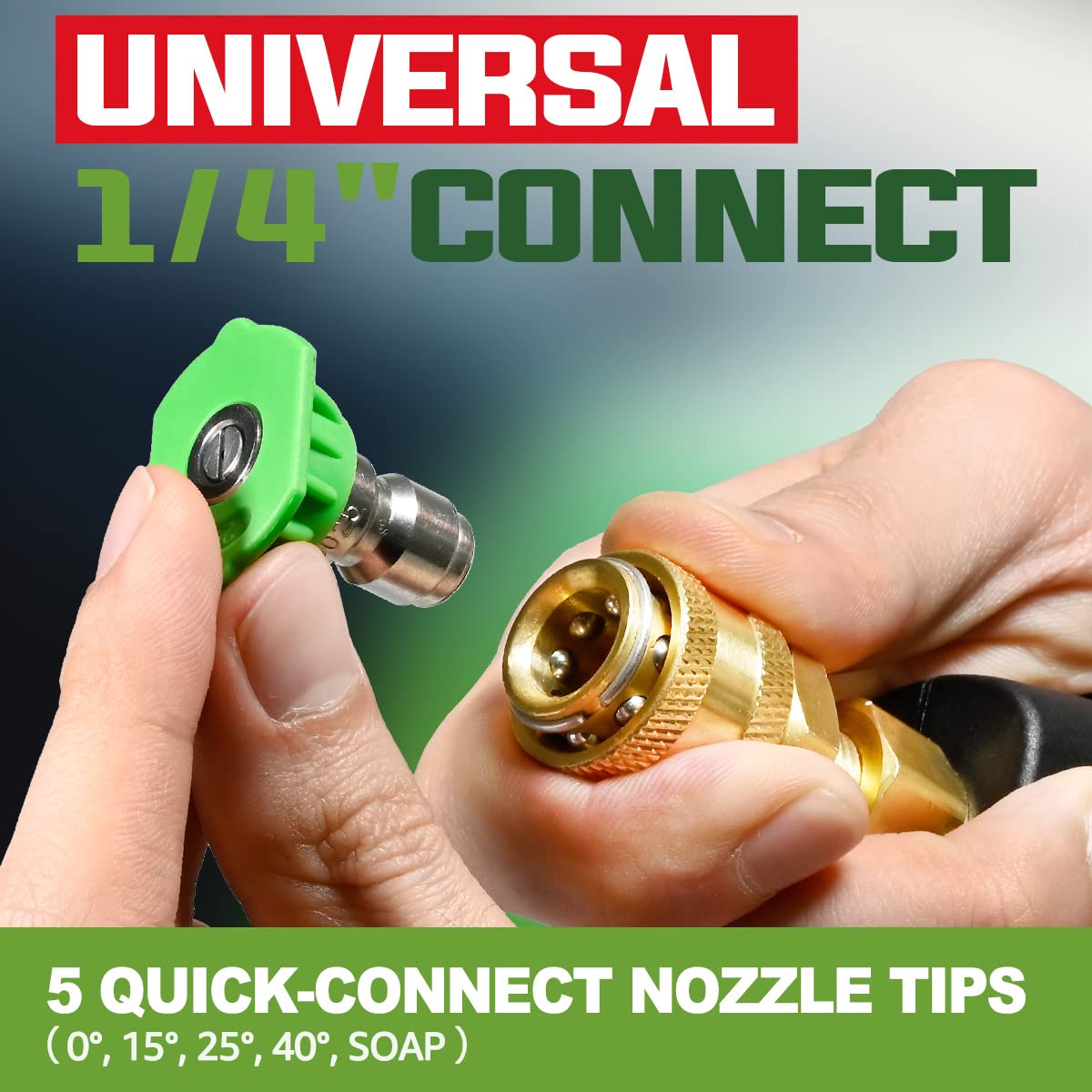 YAMATIC High Pressure Washer Short Gun with 5 Spray Nozzle Tips, Power Washer Spray Handle Replacement for Ryobi, Simpson, Craftsman, Greenworks, Troy