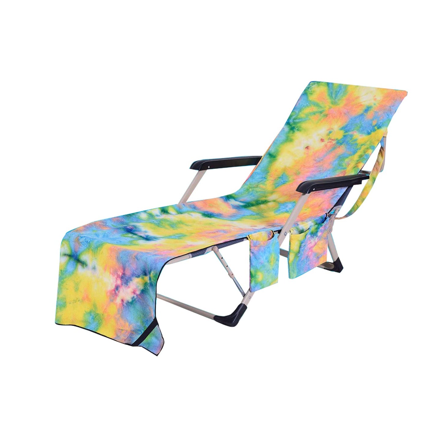 LIKEUDO Portable Pool Beach Sun Lounger Cover Pockets Microfiber Towel Travel Lounge Chair Cover Towels Sunbed Pockets Microfiber Towel Quick Dry