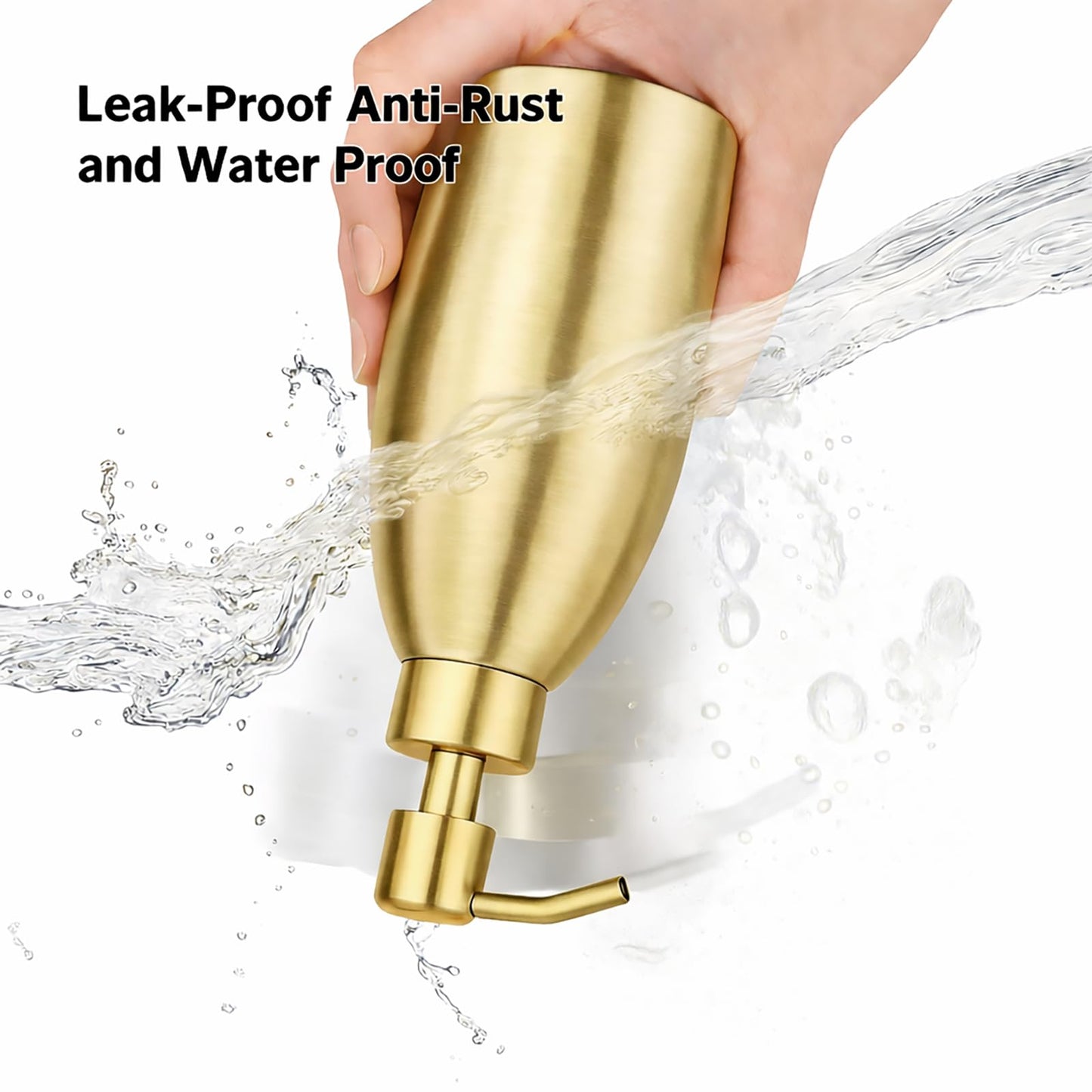 Emarful 304 Stainless Steel Soap Dispenser 16oz Rust-Proof Liquid Soap Pump Bottle for Kitchen or Bathroom Countertop Hand Dish Lotion Leak-Proof