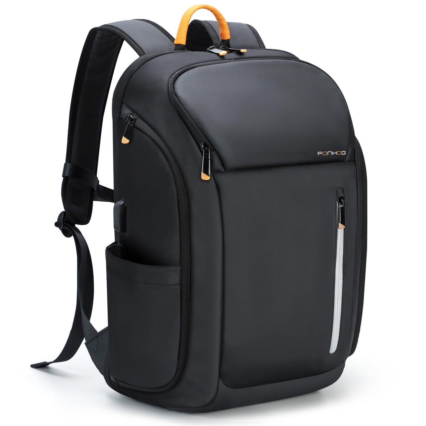 Ponhog Laptop Backpack for Men - 900D Travel Backpack fit 17.3 Inch Laptop, Tech Backpack with USB Charging Port Anti-Theft Pocket, 30L Smart Rucksack