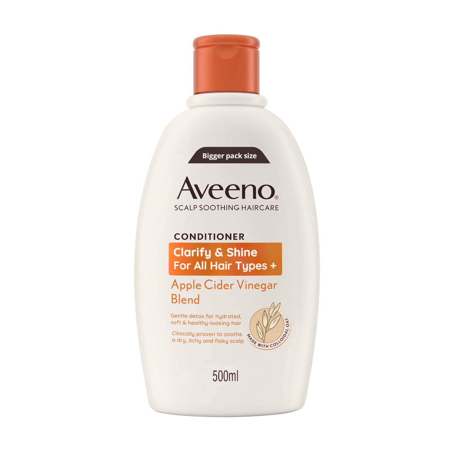 Aveeno Scalp Soothing Haircare Clarify & Shine Conditioner, Apple Cider Vinegar Blend, for All Hair Types, Soothes Dry, Itchy & Flaky Scalp,