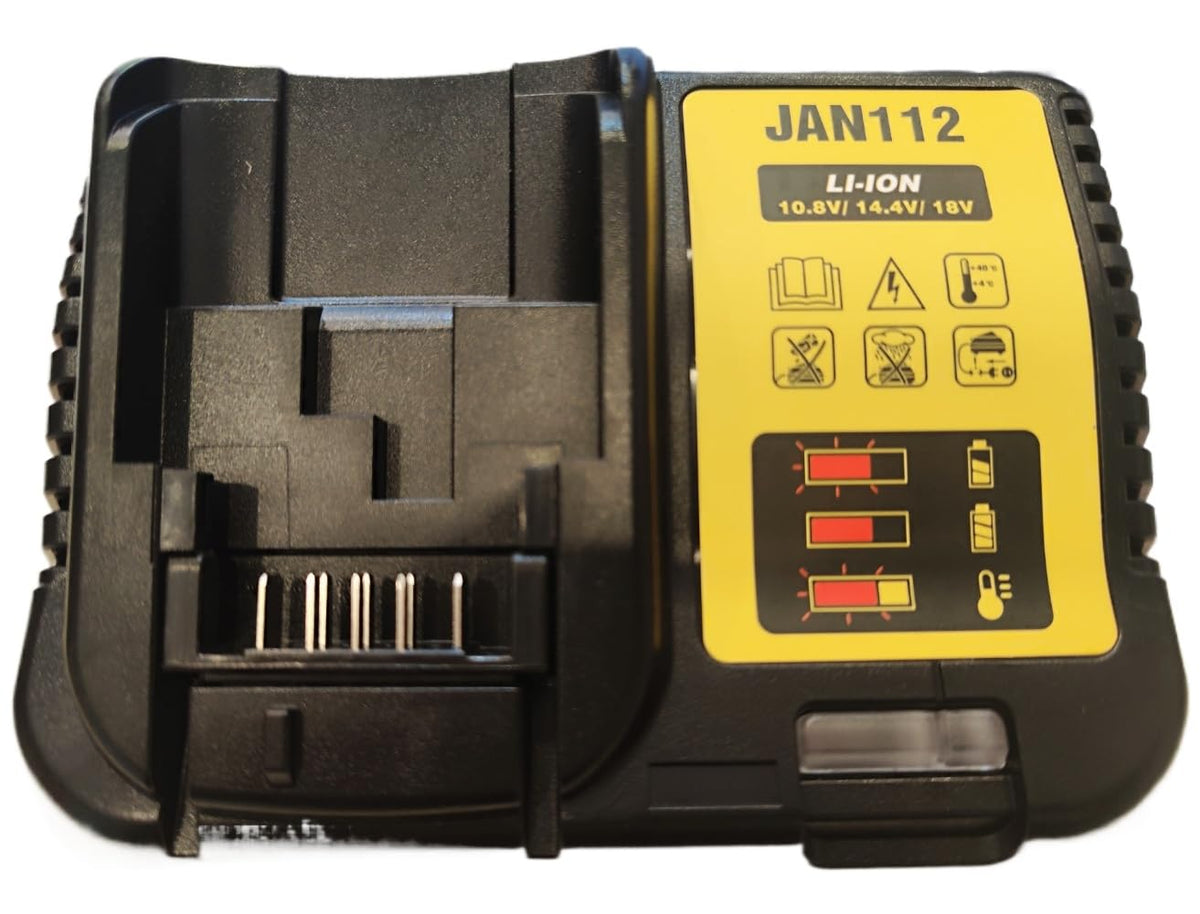 JANRI JAN112 10.8V 12V 18V 20V MAX Power Tool Li-Ion Battery Fast Charger Compatible with Dewalt XR Series Battery DCB200 201 204 205 181 182 183 184