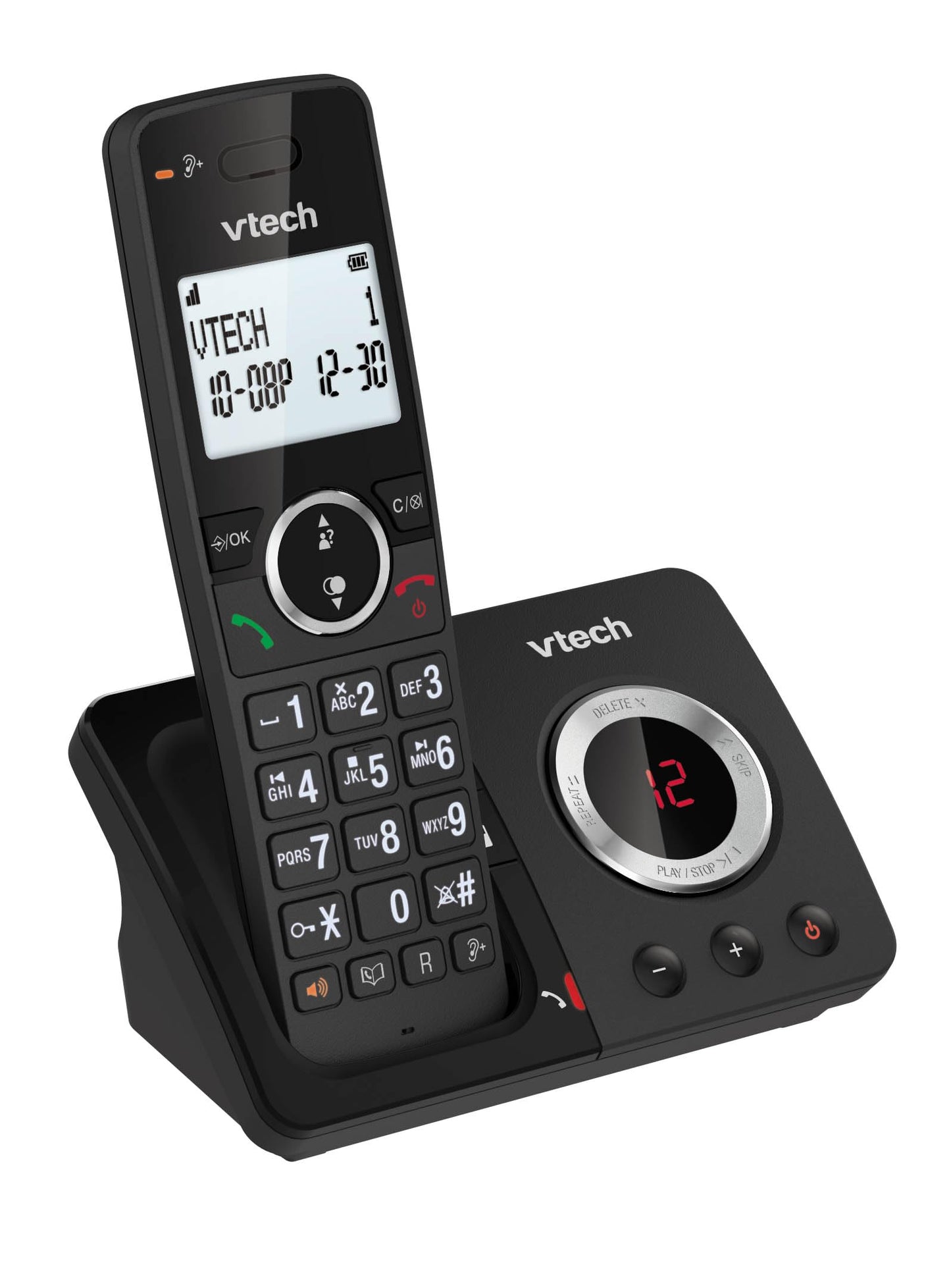 VTech ES2050 DECT Cordless Phone with Answering Machine,Call Block,Easy-to-Read Backlit Display,Landline Phone with 18 Hours Talk-time,Volume