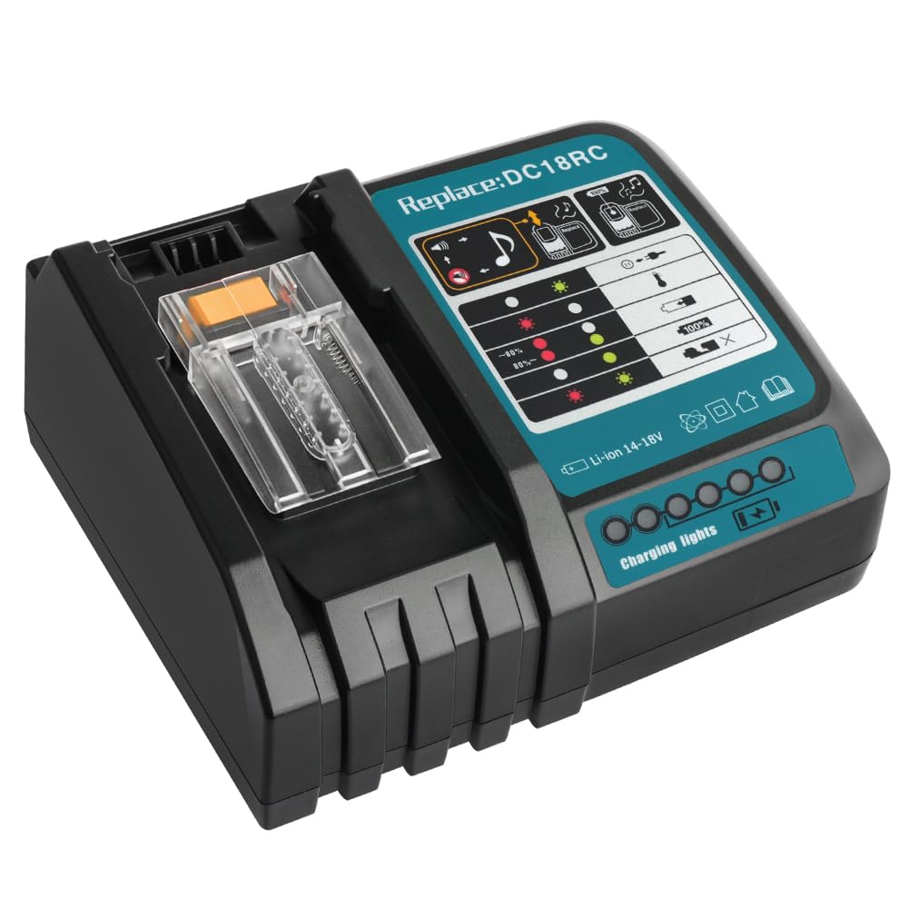 Waitley Fast Charger for makita 14.4V?18V LXT Li-ion Batteries ? Compatible with BL1815, BL1820, BL1830, BL1840, BL1850, BL1860