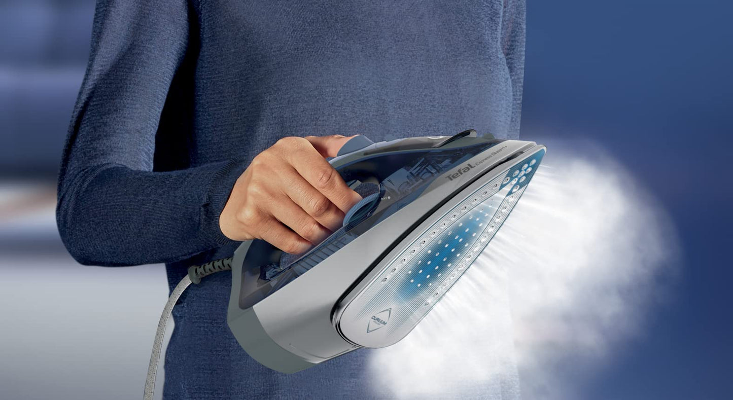 Tefal Express Steam, Steam Iron, 190 g/min Steam Boost, 45 g/min Continuous Steam, 270 ml Water Tank, 2600W Power, Non-Stick Durilium Airglide