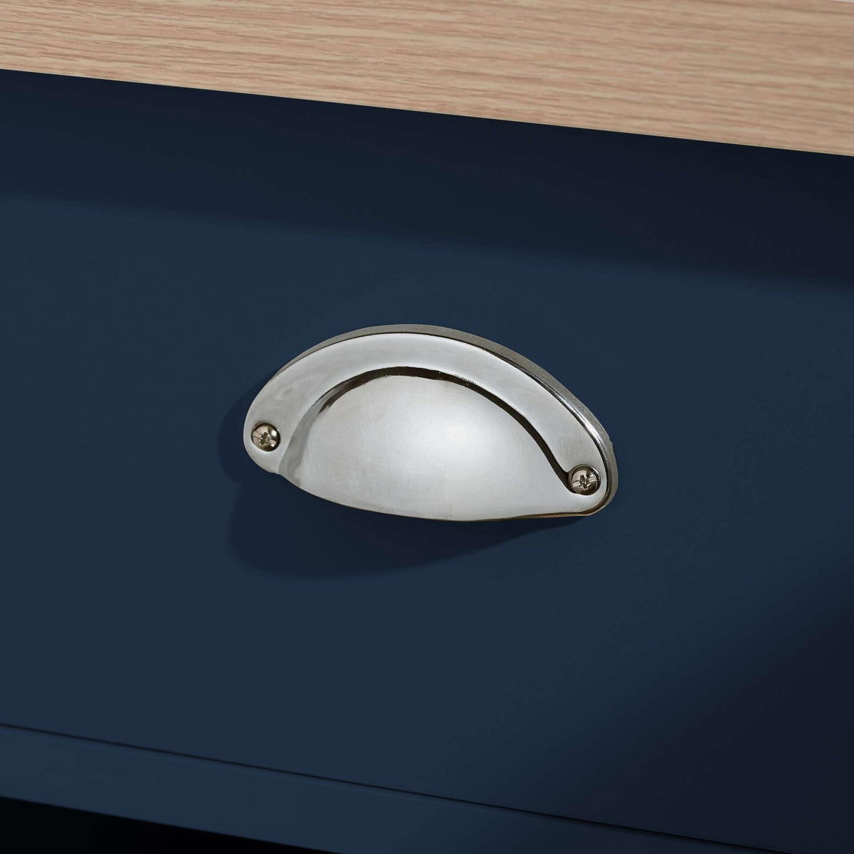 Birlea Highgate 2 Drawer Console Table Navy Blue & Oak Effect