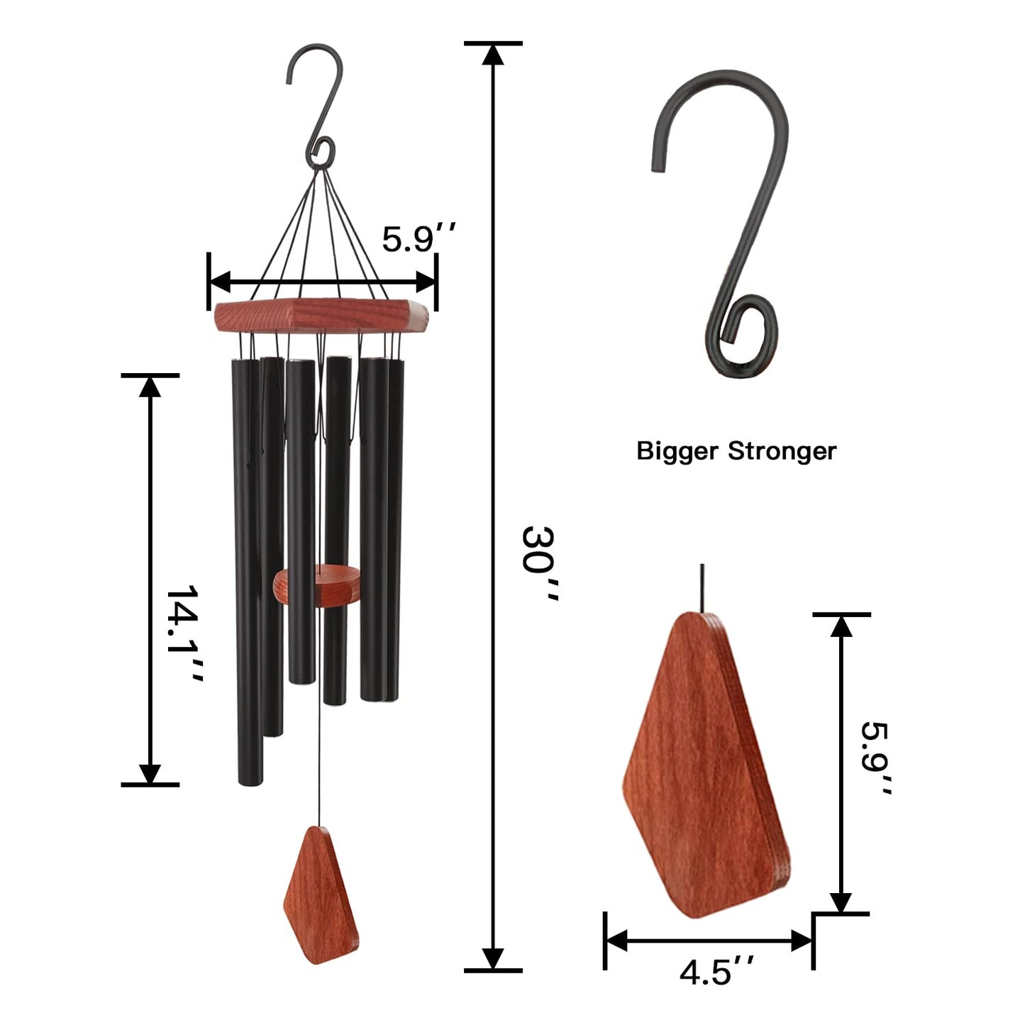 Astarin Memorial Wind Chimes for Outside Deep Tone, Wind Chime Outdoor Sympathy Wind-Chime Personalized with 6 Tuned Tubes, Elegant Chime for Garden