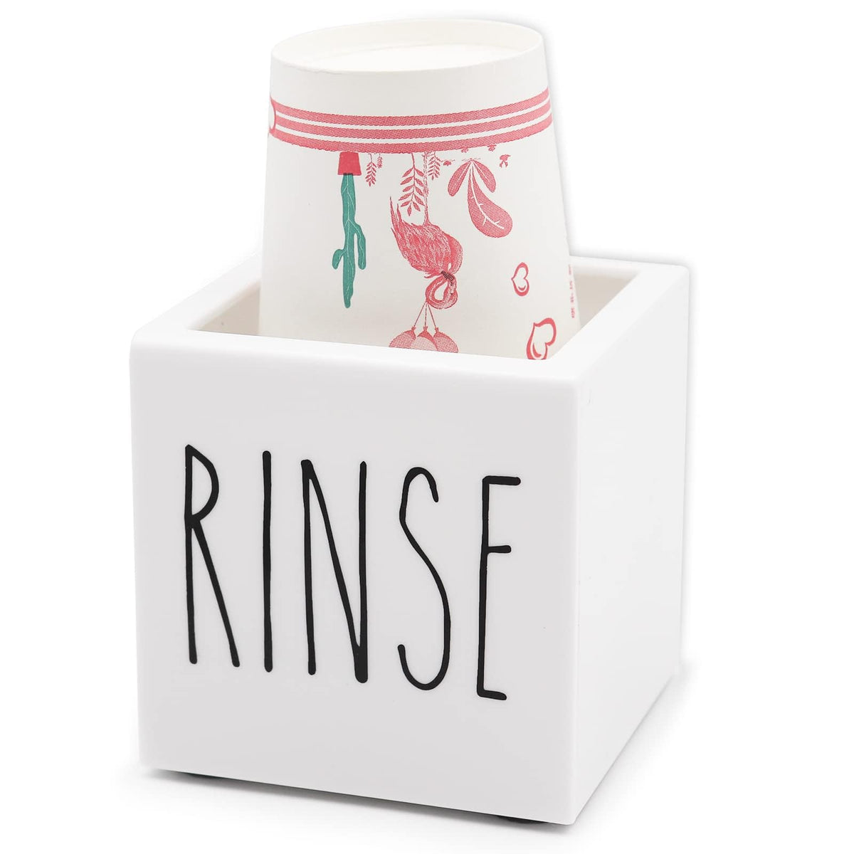Dnoifne White Acrylic Dixie Cup Dispenser, 3/5 oz Dixie Cup Holder, Bathroom Paper Cup Organizer