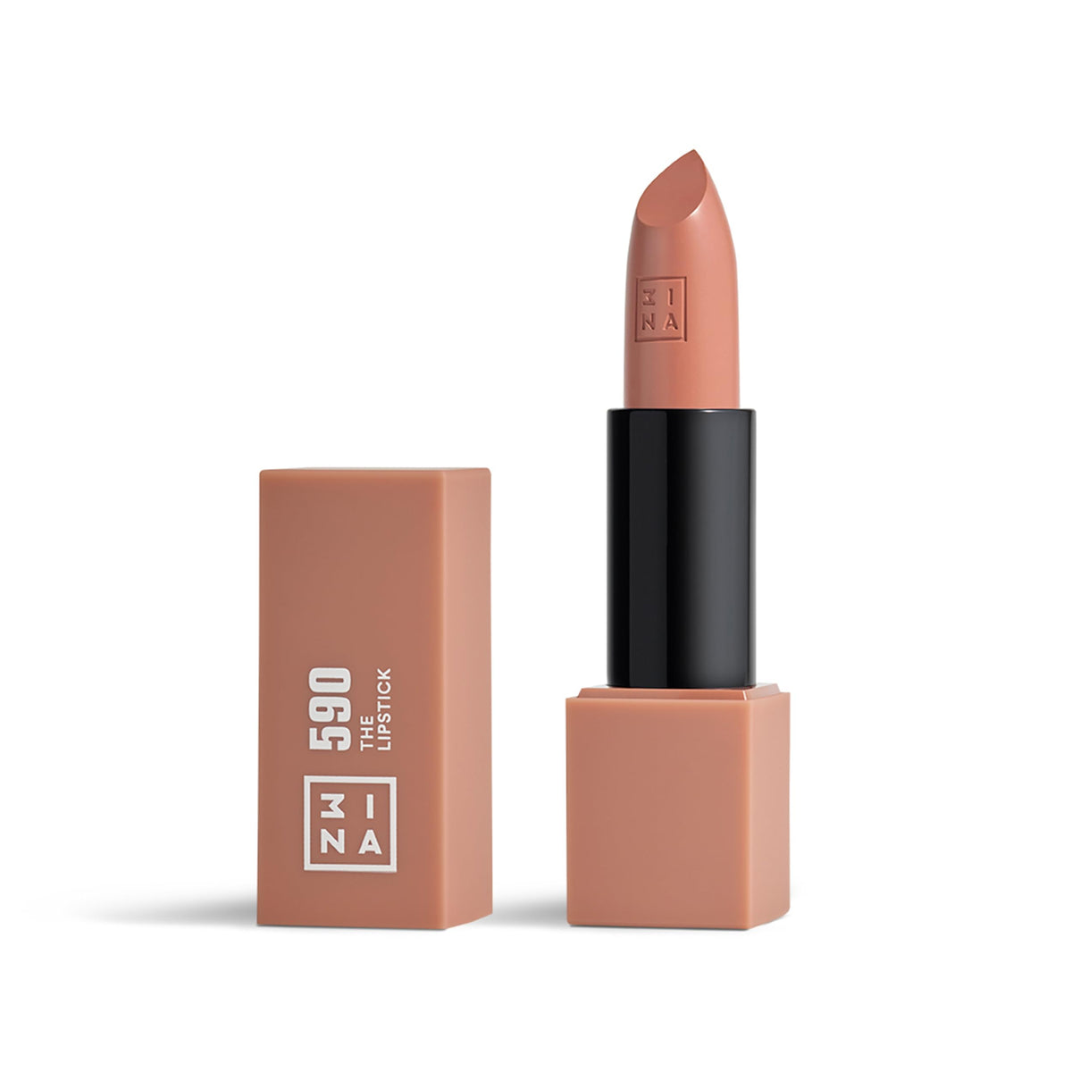3INA MAKEUP - Vegan - The Lipstick 590 - Light nude - Highly Pigmented Shades - Moisturizing Creamy Texture - Smooth Formula - Intense Color - Shiny
