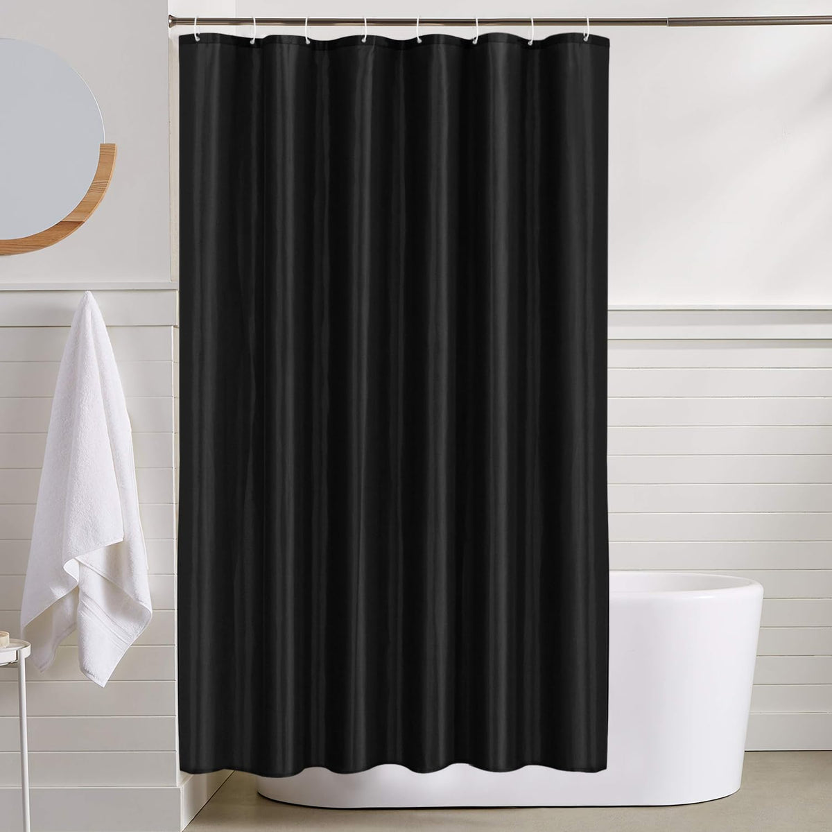 LUKDUNG 120 x 200 cm Shower Curtain, Shower Curtain, Anti-Mould in Bathroom, Washable Polyester Fabric Shower Curtain, Waterproof Washable with 12
