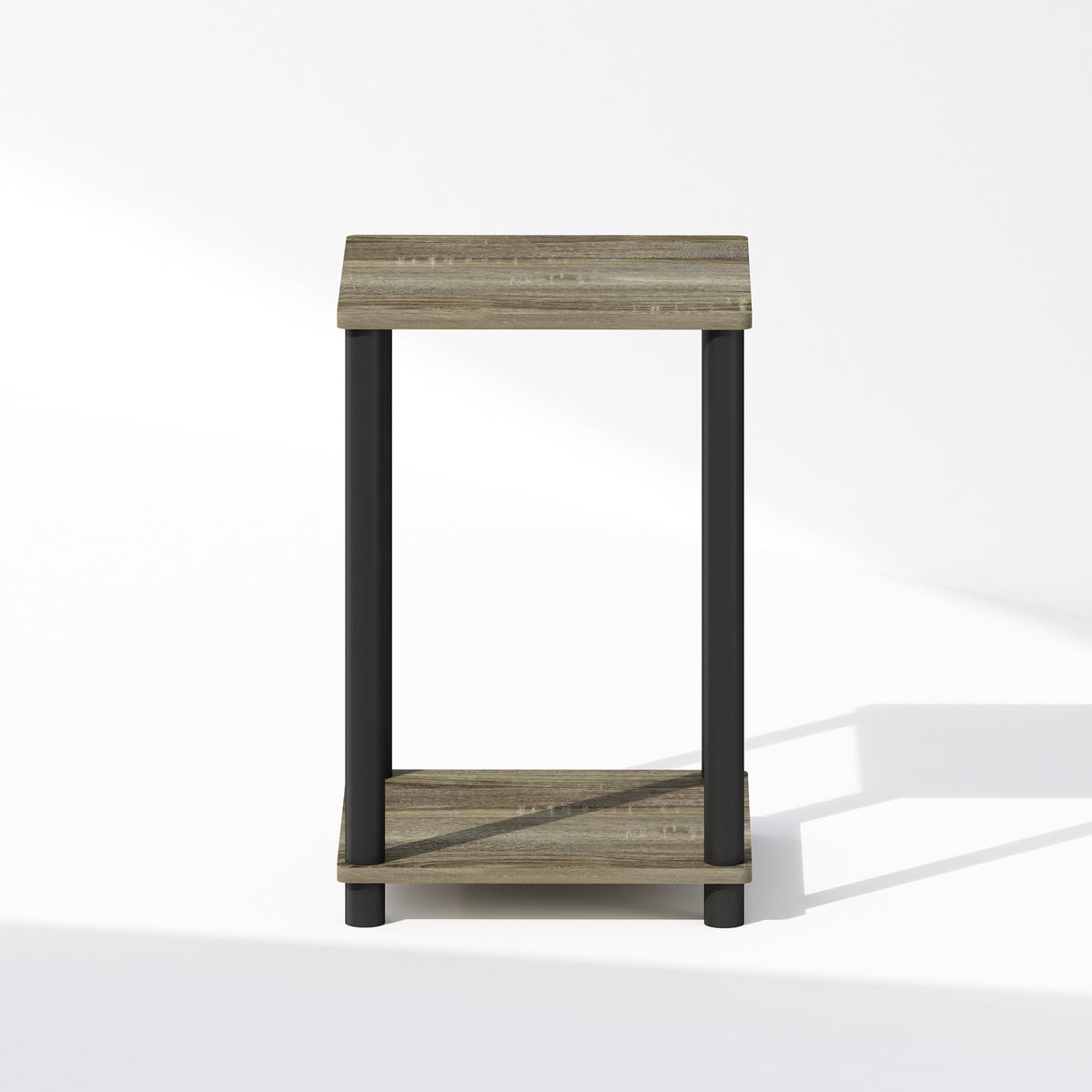 Furinno TURN-N-TUBE Night Stand, 2-Tier Open Shelf Design Nightstand, Toolless Bedside Table, End Table, Side Table, for Bedroom, Living Room
