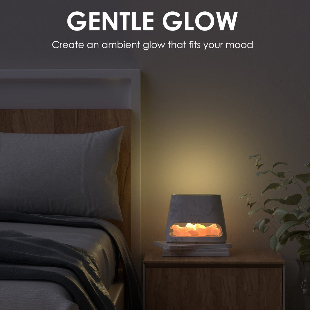 SALKING 2-in-1 Ultrasonic Essential Oil Diffuser & Himalayan Salt Lamp, Aromatherapy Diffuser Cool Mist Humidifier with 3 Brightness, Salt Therapy