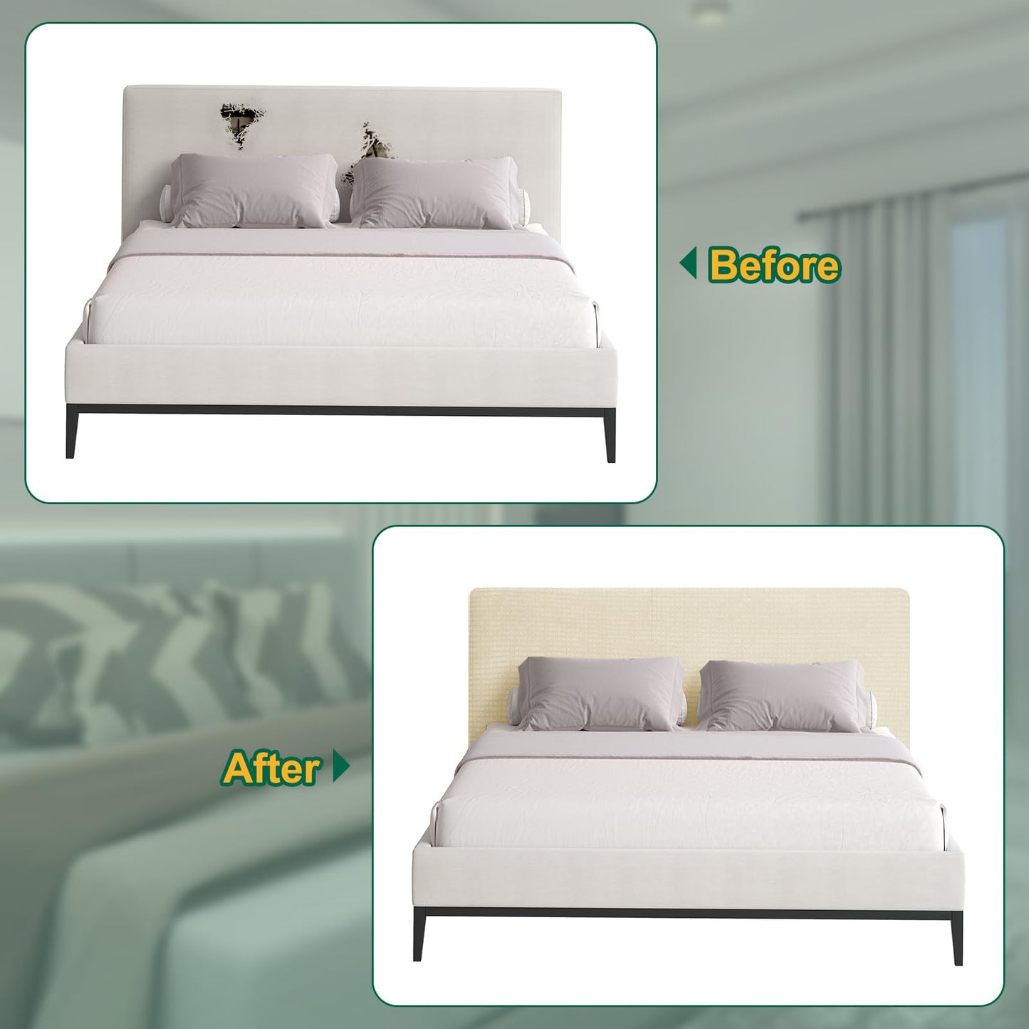 Sourcing Map Bed Headboard Slipcover, 1.5m Stretch Cover Dustproof Protector, Jacquard Furniture Cover for 1.4-1.7m Headboard, Yellow