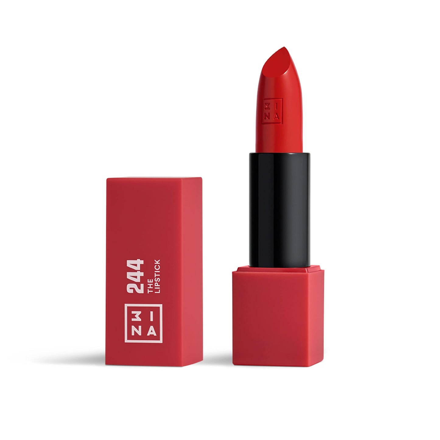 3INA MAKEUP - Vegan - The Lipstick 244 - Red - Highly Pigmented Shades - Moisturizing Creamy Texture - Smooth Formula - Intense Color - Shiny Satin