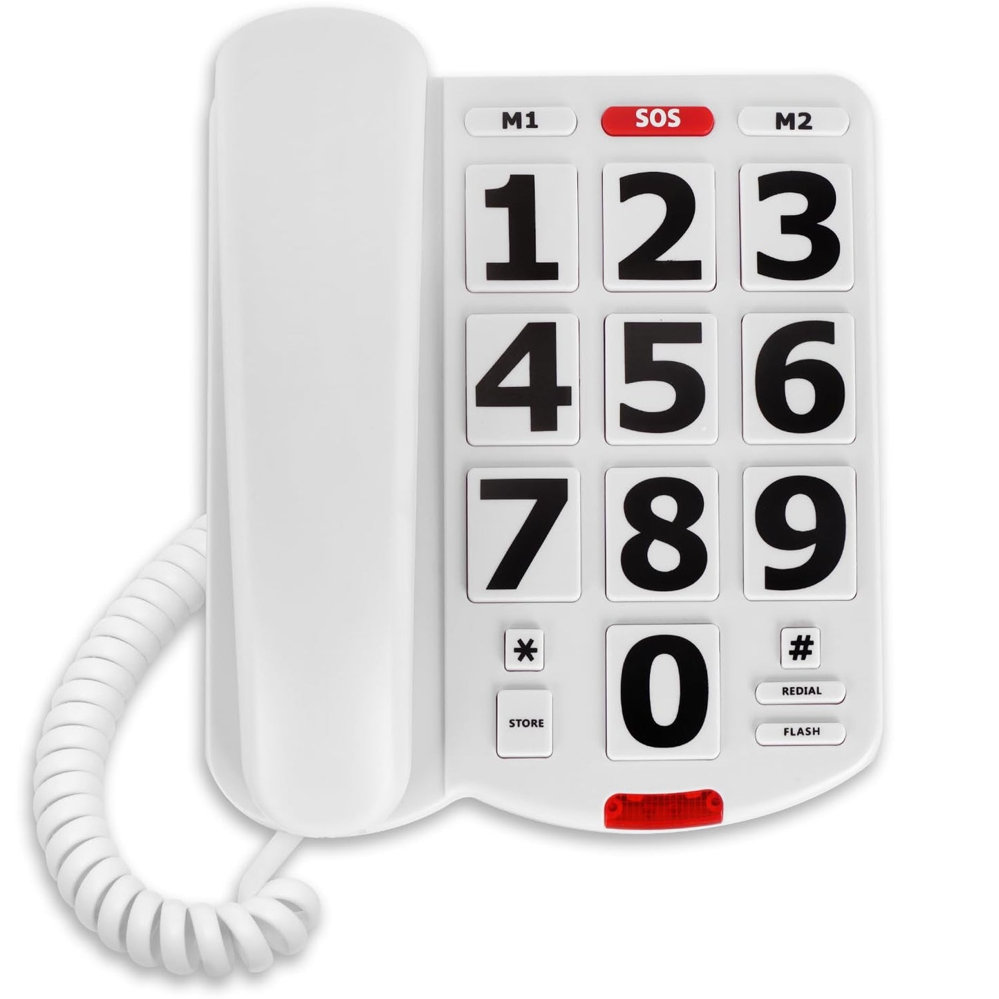 Big Button Desktop Phone for Seniors, Landline Telephone for Home with Number Memory and Redial Function, Easy to Read Buttons, Ideal for Visually