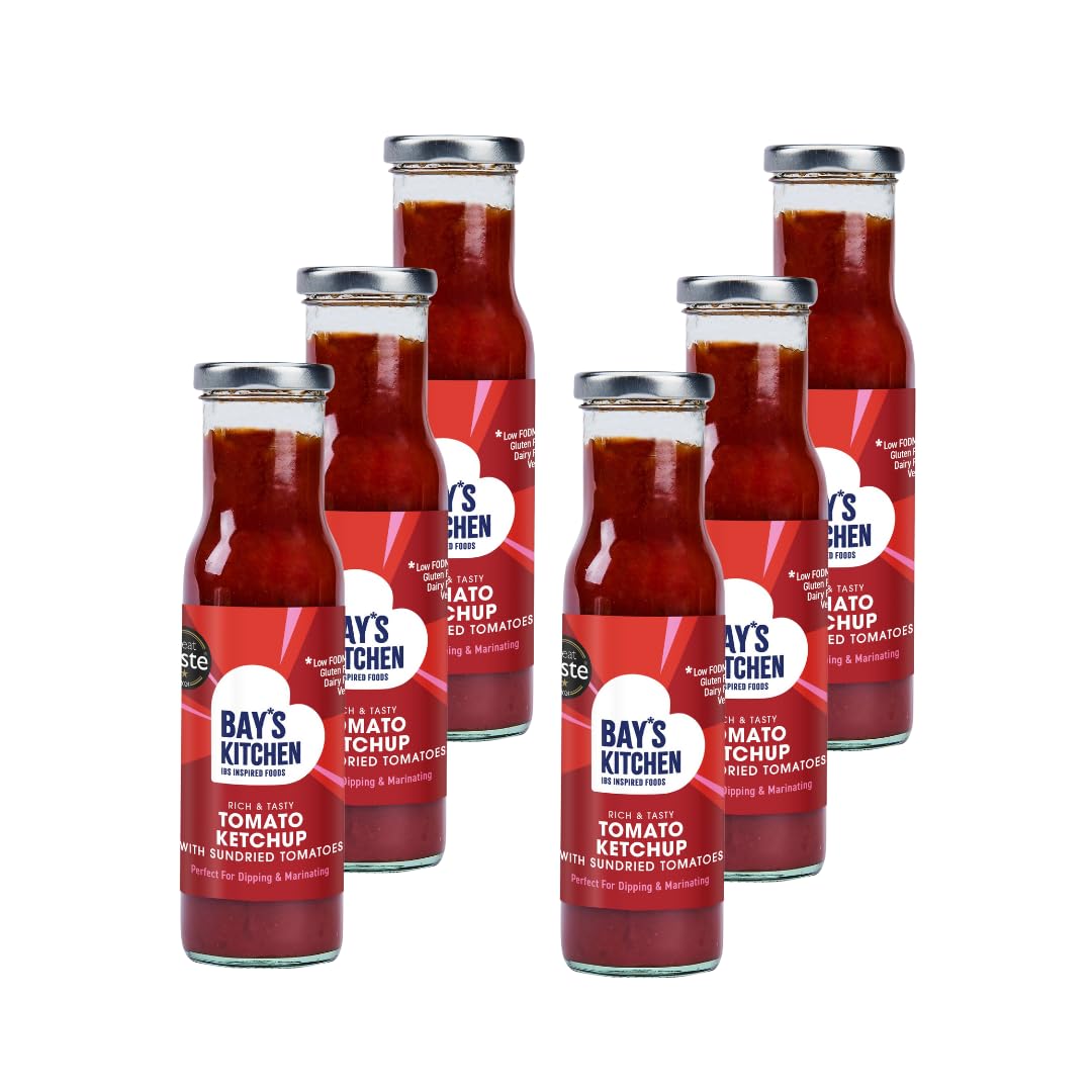 Bay's Kitchen Low FODMAP Tomato Ketchup with Sundried Tomatoes for Home Cooked Food, Gluten-Free, IBS-Friendly and Suitable for Vegans (6 x 270g