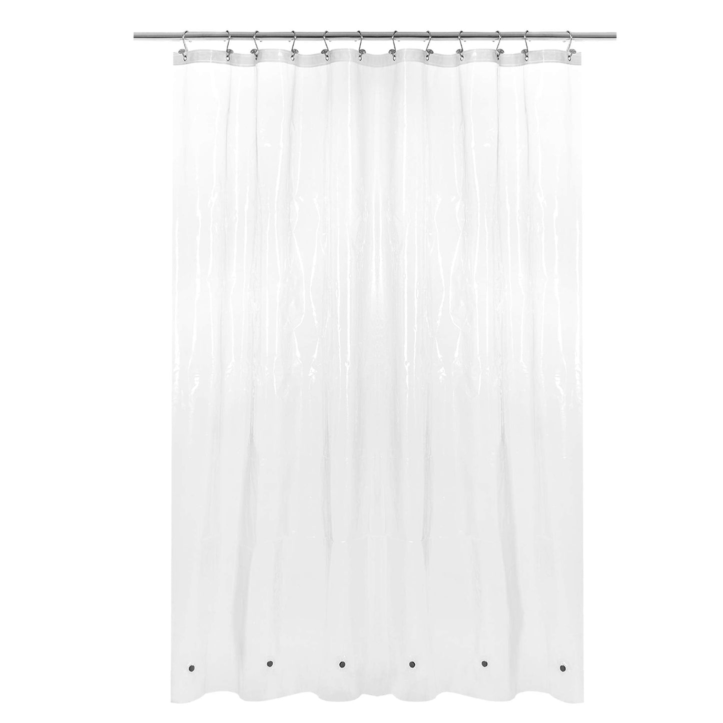 Barossa Design Shower Curtain Liner with 6 Magnets - Clear Plastic Shower Curtain Liner, See Through Vinyl Bath Curtain with Metal Grommets for
