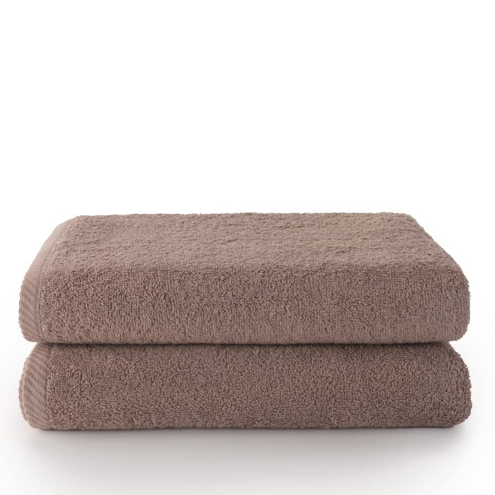 Top Towels - Plus - Large bath towels - Bath towels - 2 shower towels - 70x140 cm - 100% cotton - Vison