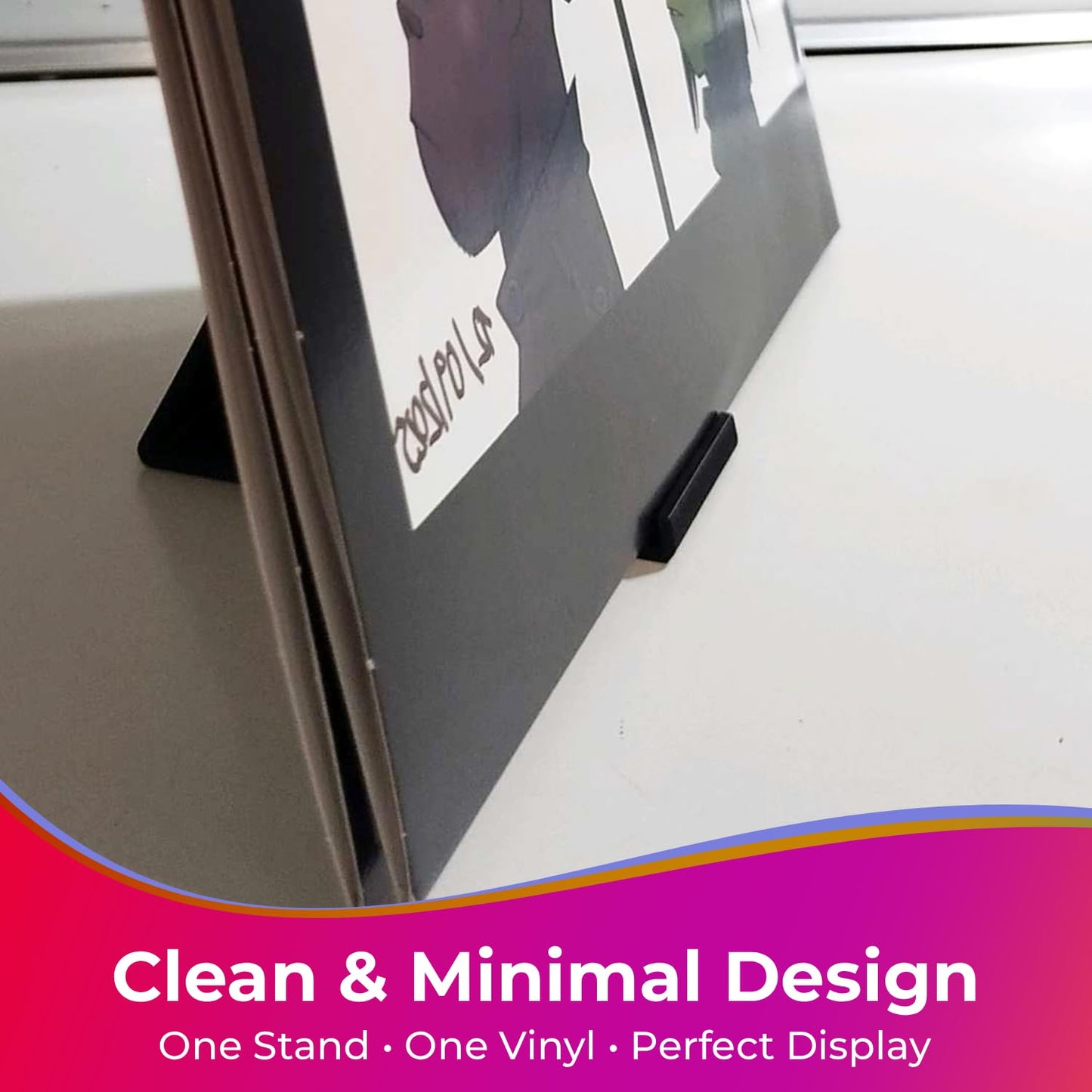Print It Uk Now Playing Vinyl Record Stand Display Holder (2 Pack - White)