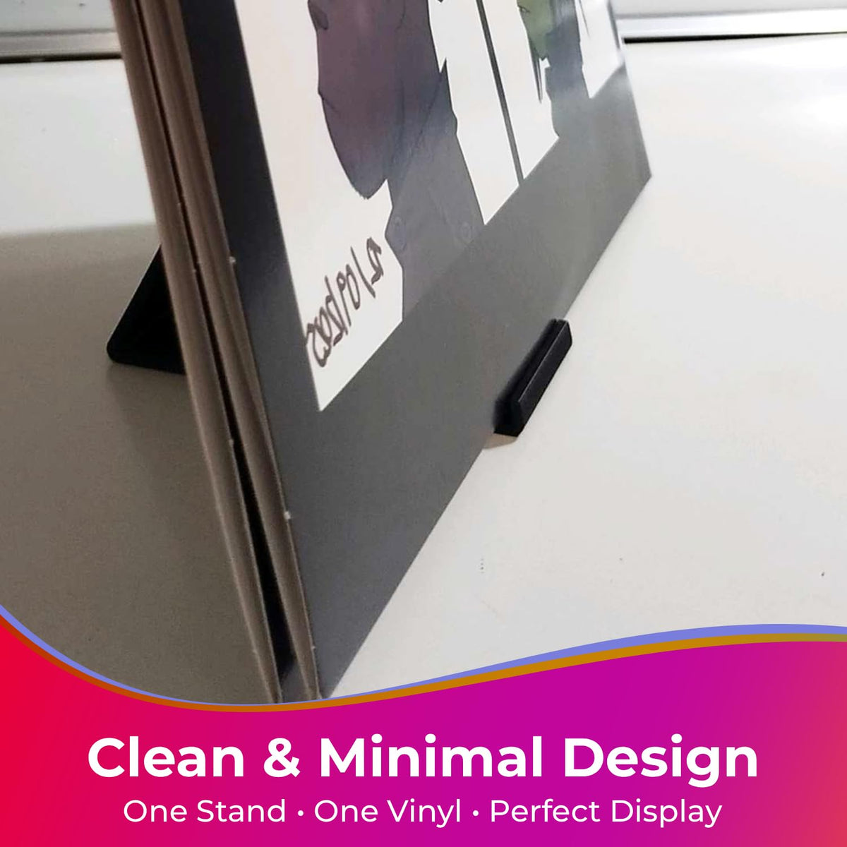 Print It Uk Now Playing Vinyl Record Stand Display Holder (2 Pack - Black)