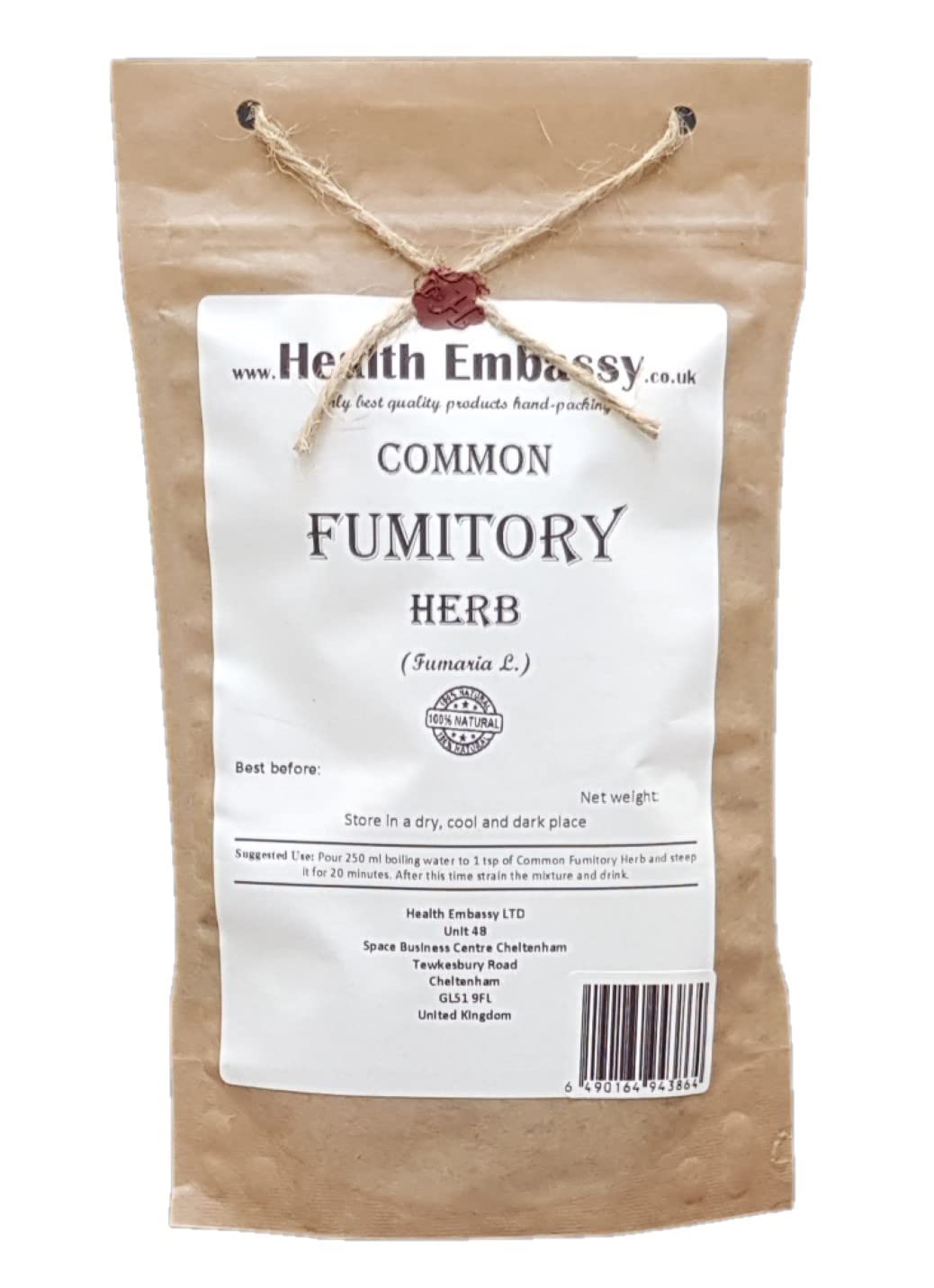 Health Embassy Common Fumitory Herb Tea | Fumaria officinalis L | 100g