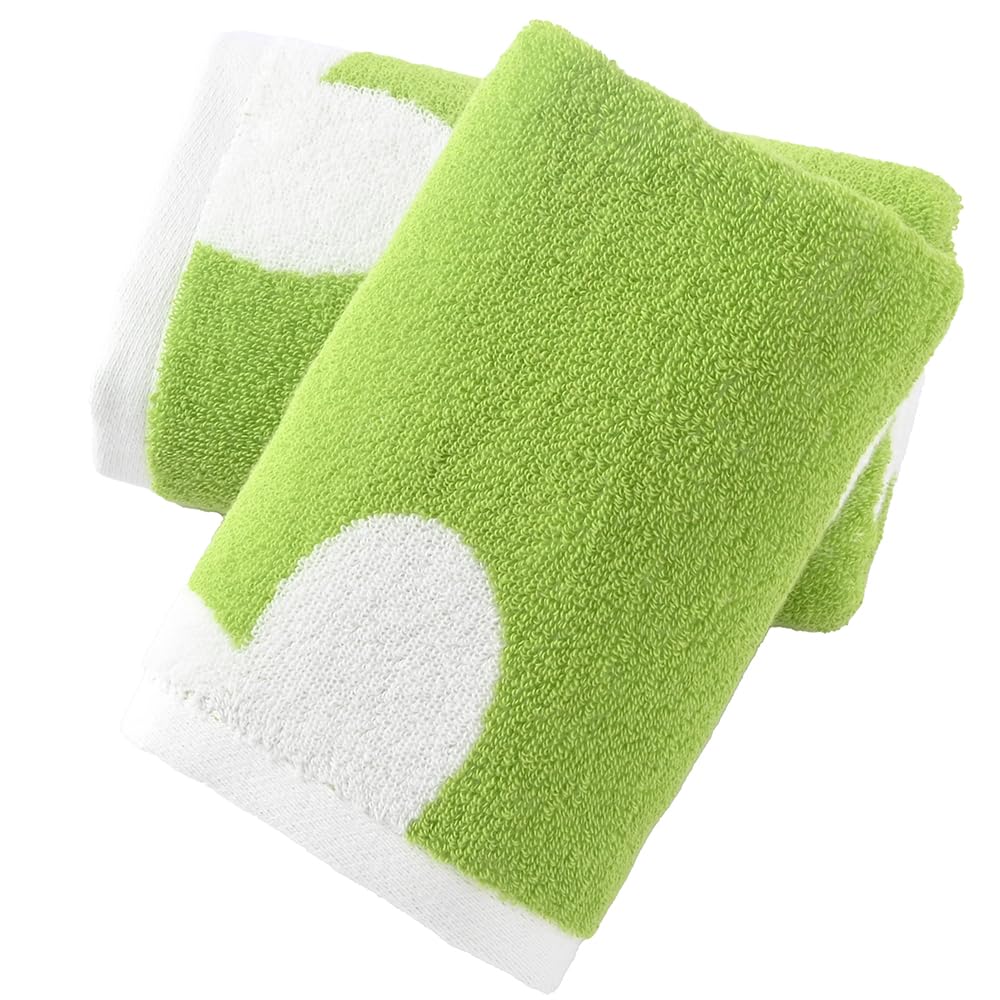 sense gnosis Green Hand Towels Set of 2 Heart Pattern 100% Cotton Absorbent Soft Thin Hand Towels for Bathroom 13 x 29 Inh