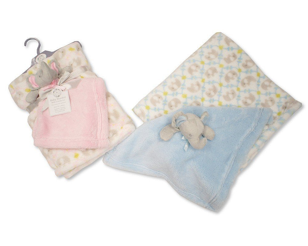 Beautiful Soft Blue Baby/Child Soft Toy/Cuddly Toy Elephant with Blanket 70 x 80 cm