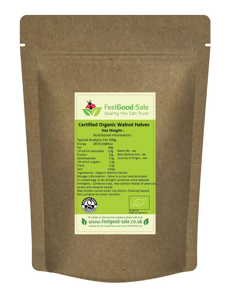 1kg Fresh Organic Walnuts Halves, Premium Quality Nuts - Rich in Omega-3